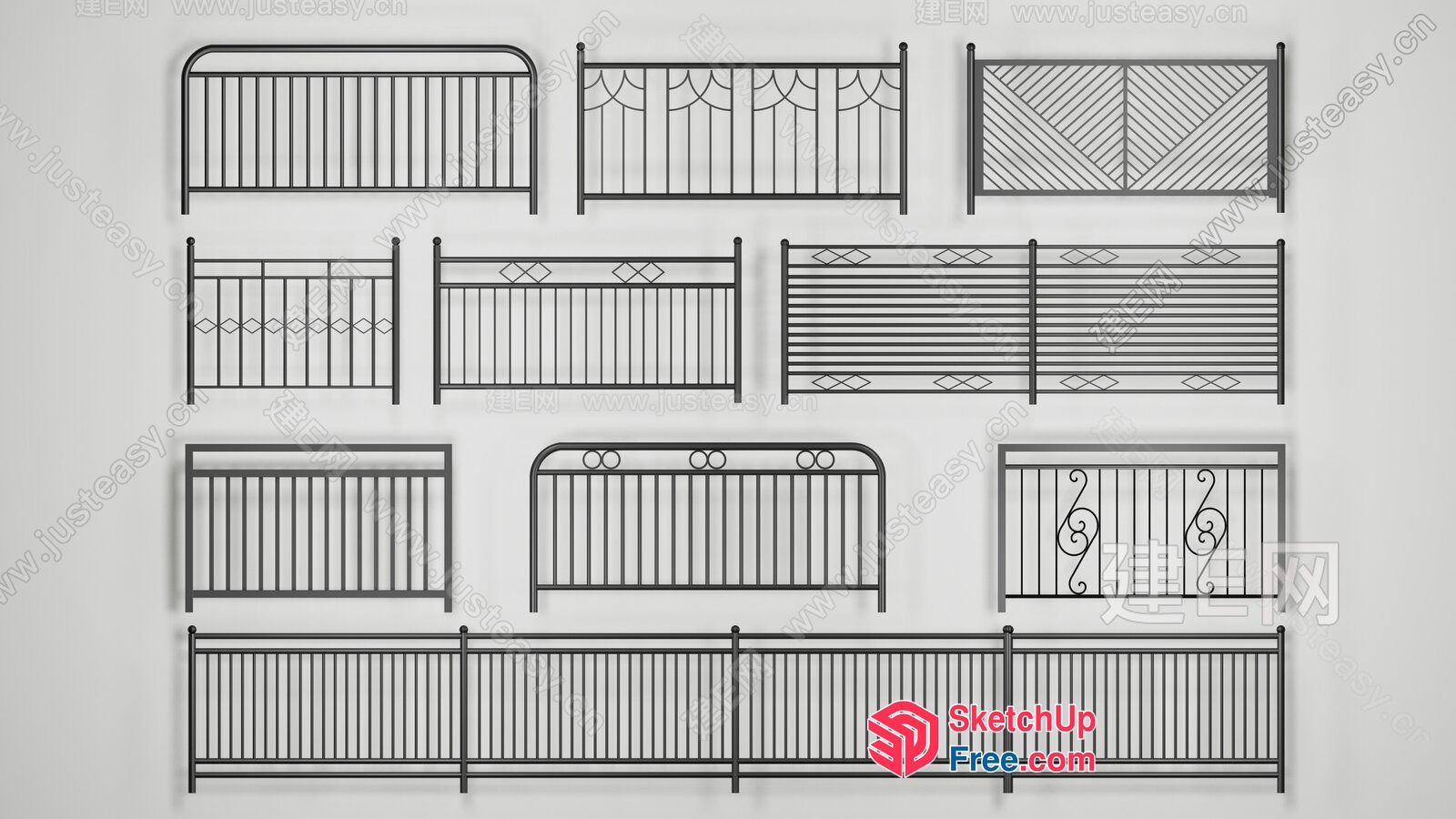 Railing Designs For Various Styles 3D SketchUp File