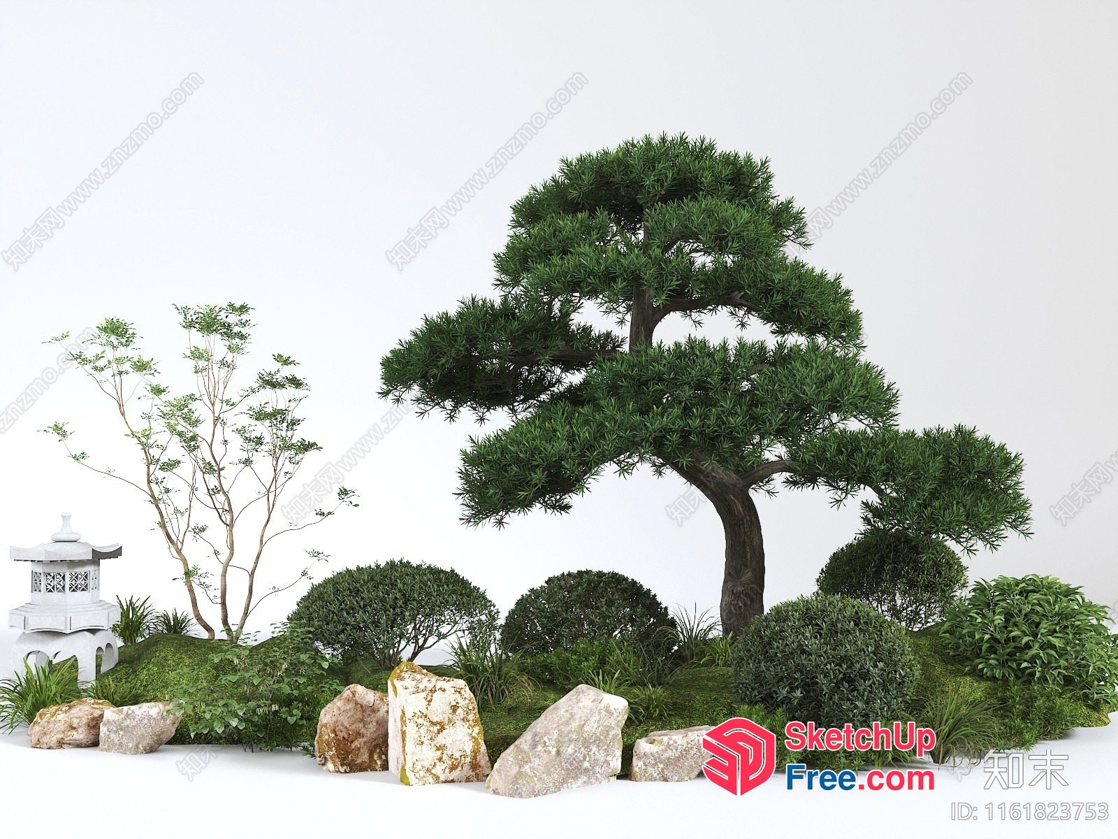 Serene Japanese Garden Scene 3D SketchUp File