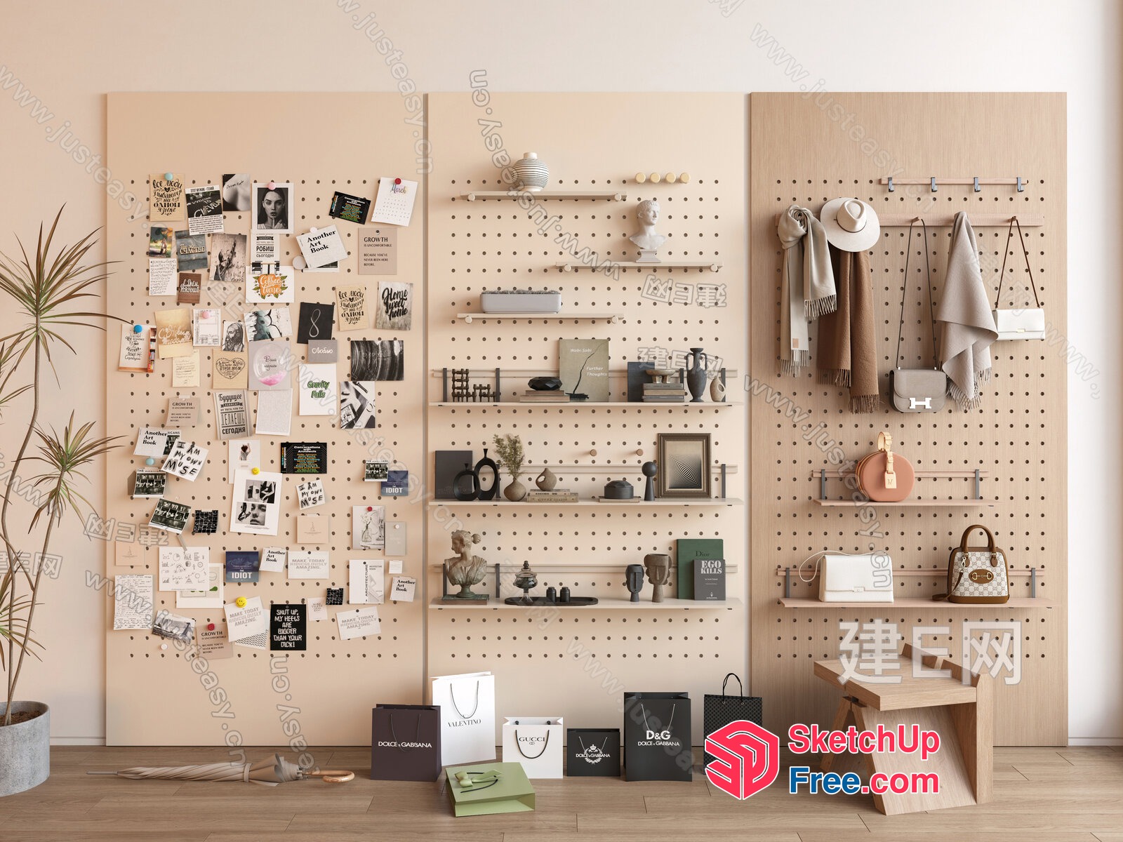 Modern Decorative Shelf And Storage Solution 3D SketchUp File
