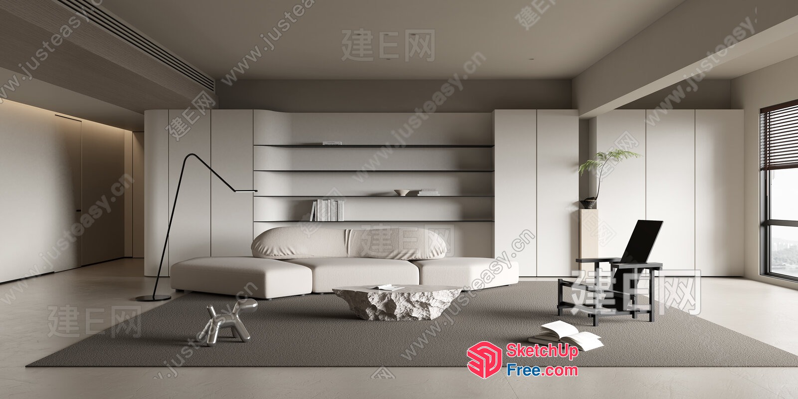 Modern Minimalist Interior Design 3D SketchUp File