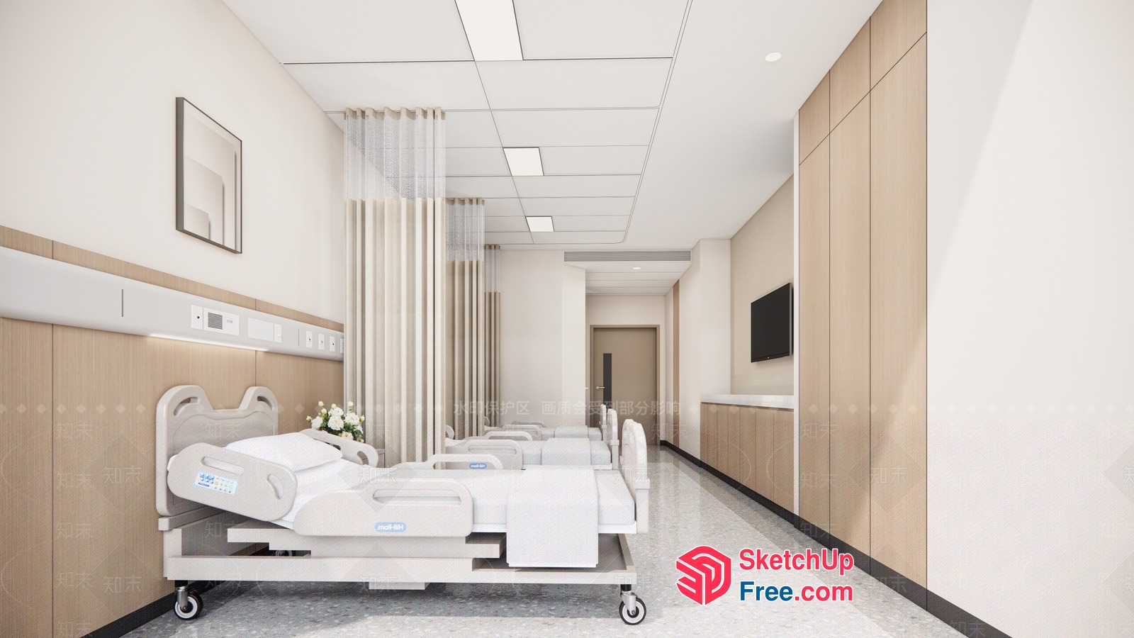Hospital Room Interior 3D SketchUp File