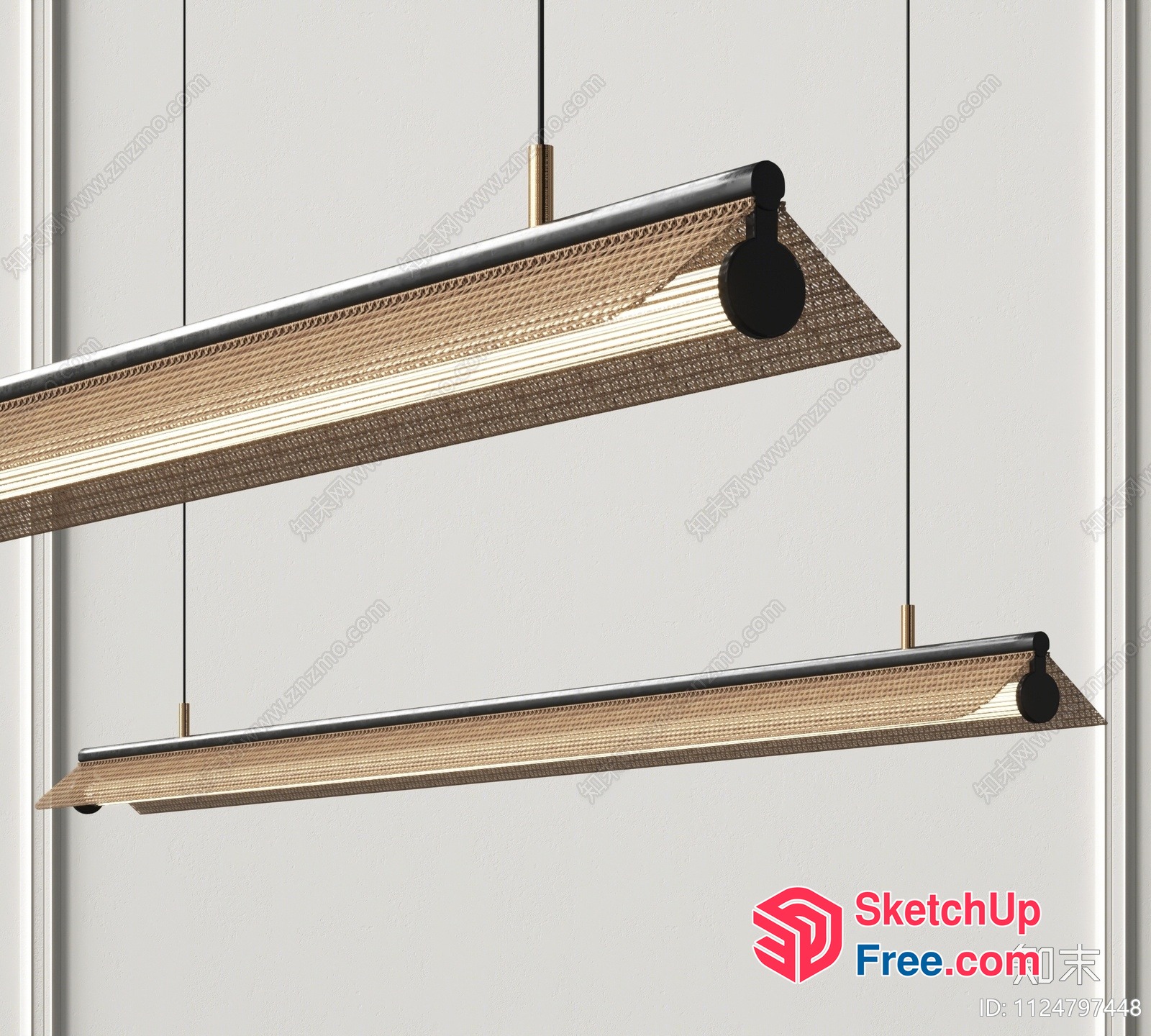 Suspended Light Fixture With Modern Design 3D SketchUp File