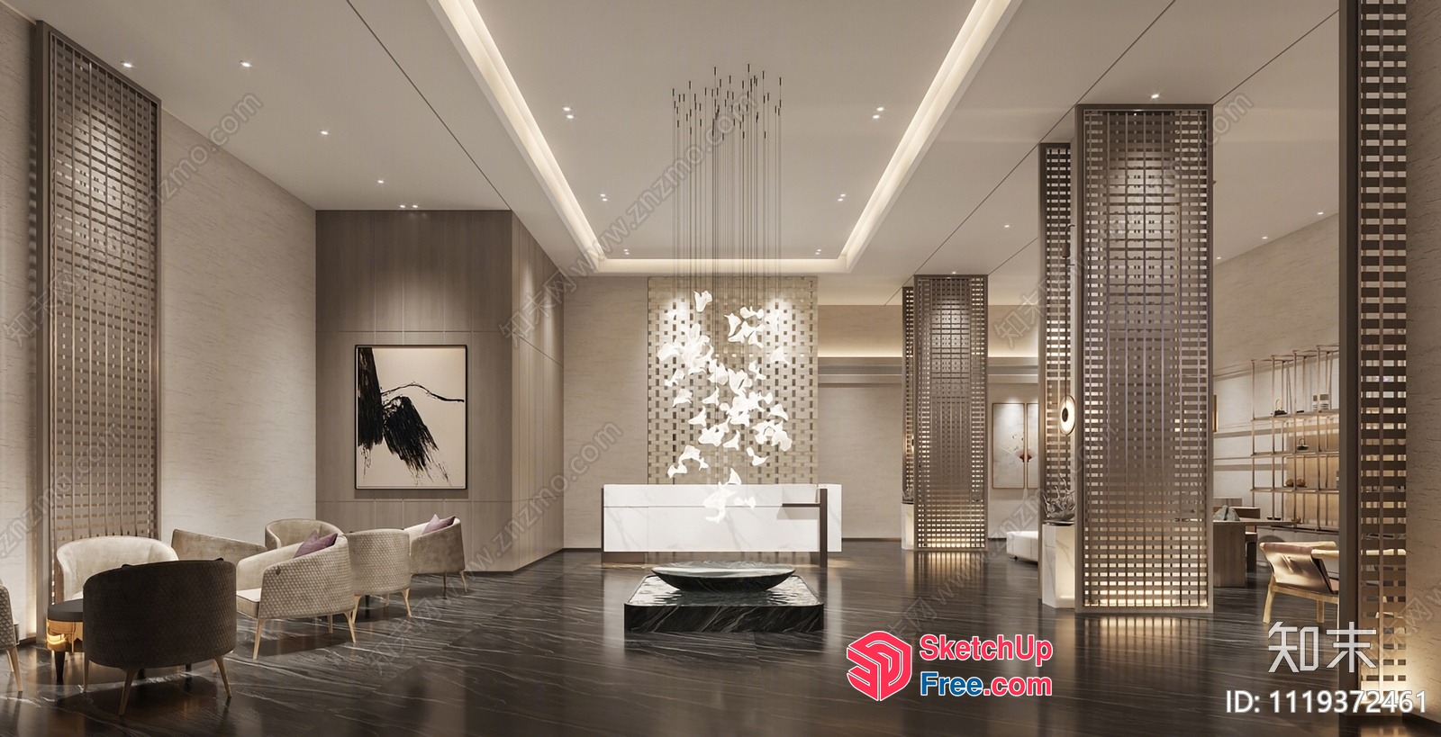 Luxurious Modern Living Room Interior Design 3D SketchUp File
