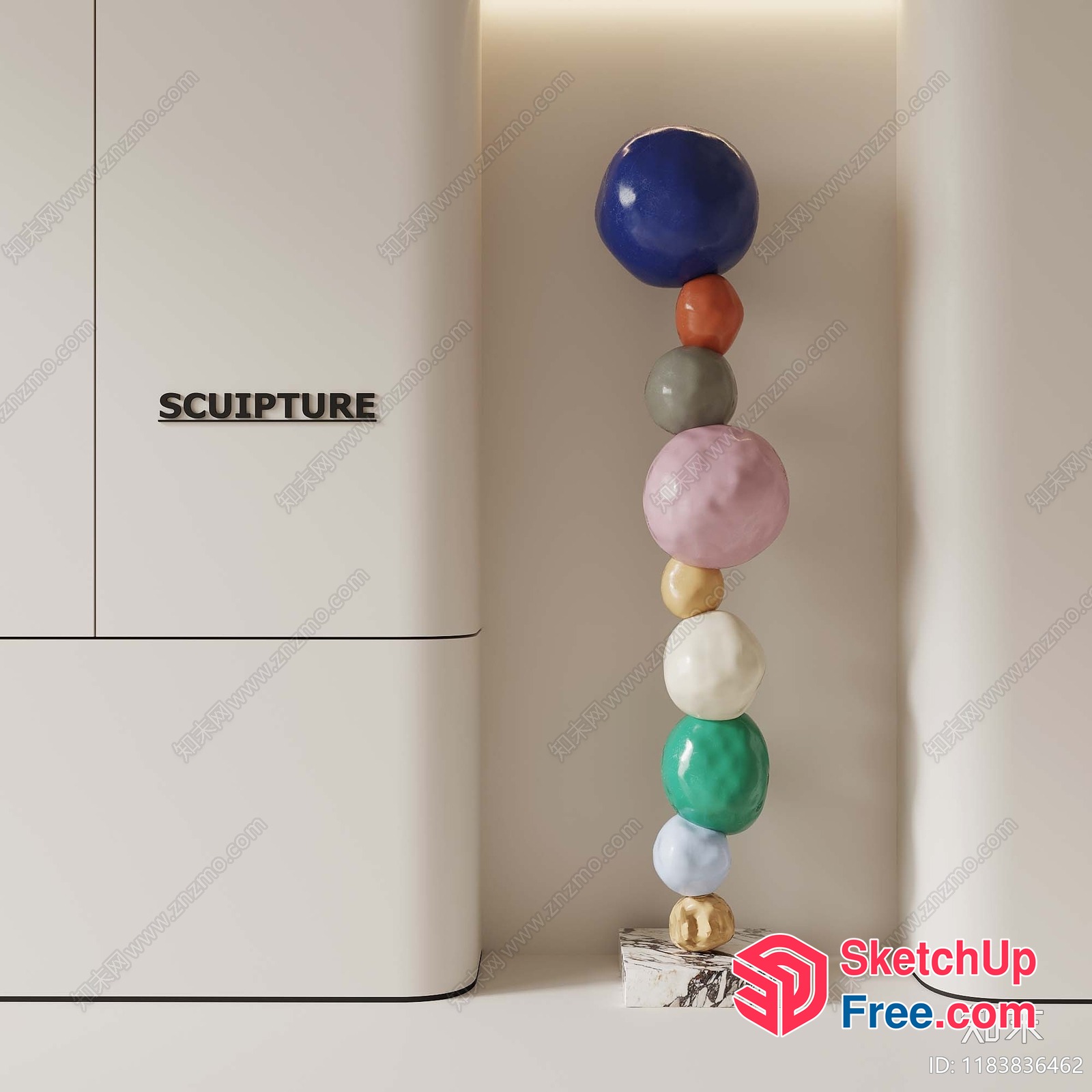 Colorful Orb Sculpture 3D SketchUp File