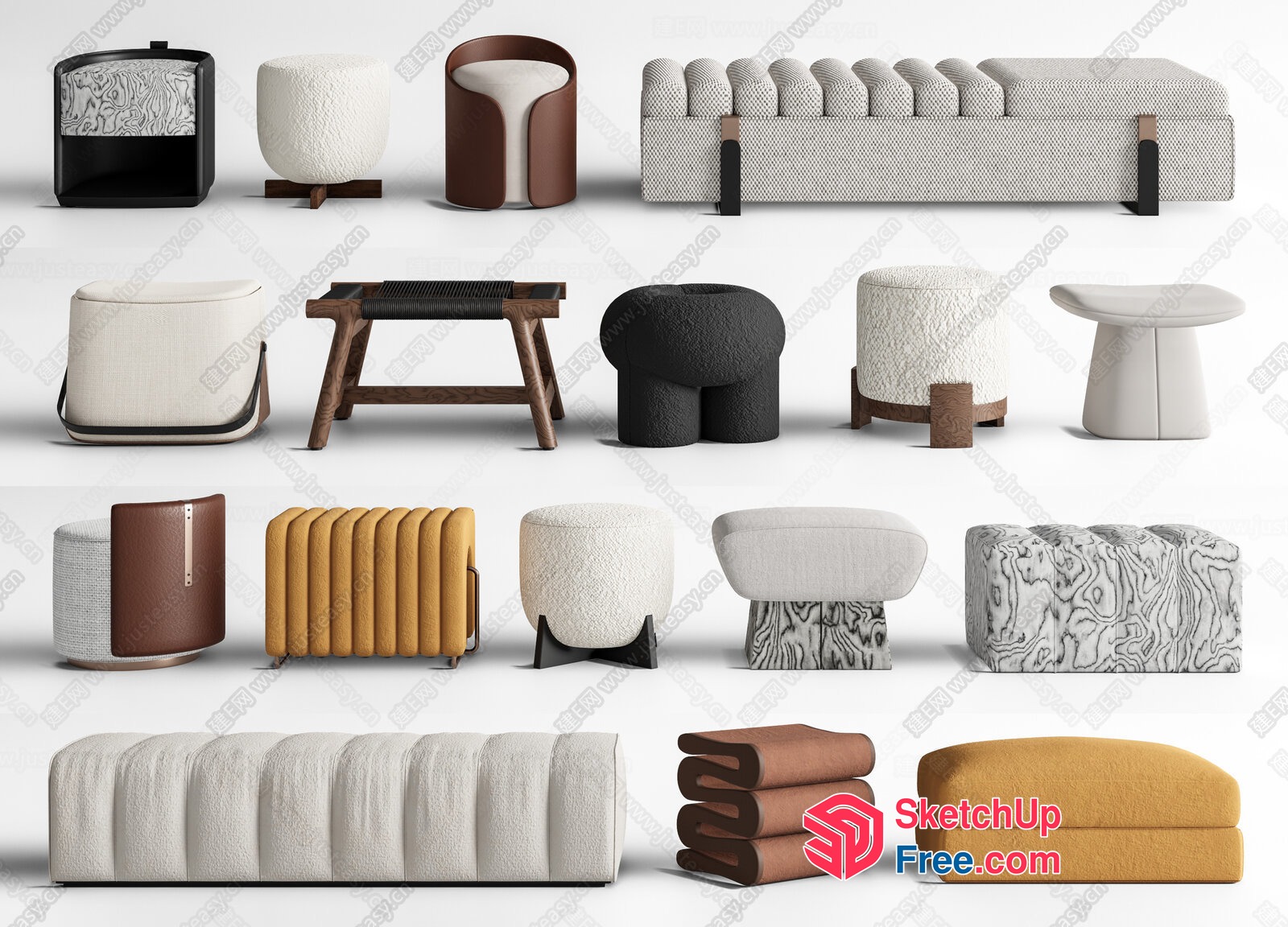 Modern Furniture Arrangement 3D SketchUp File