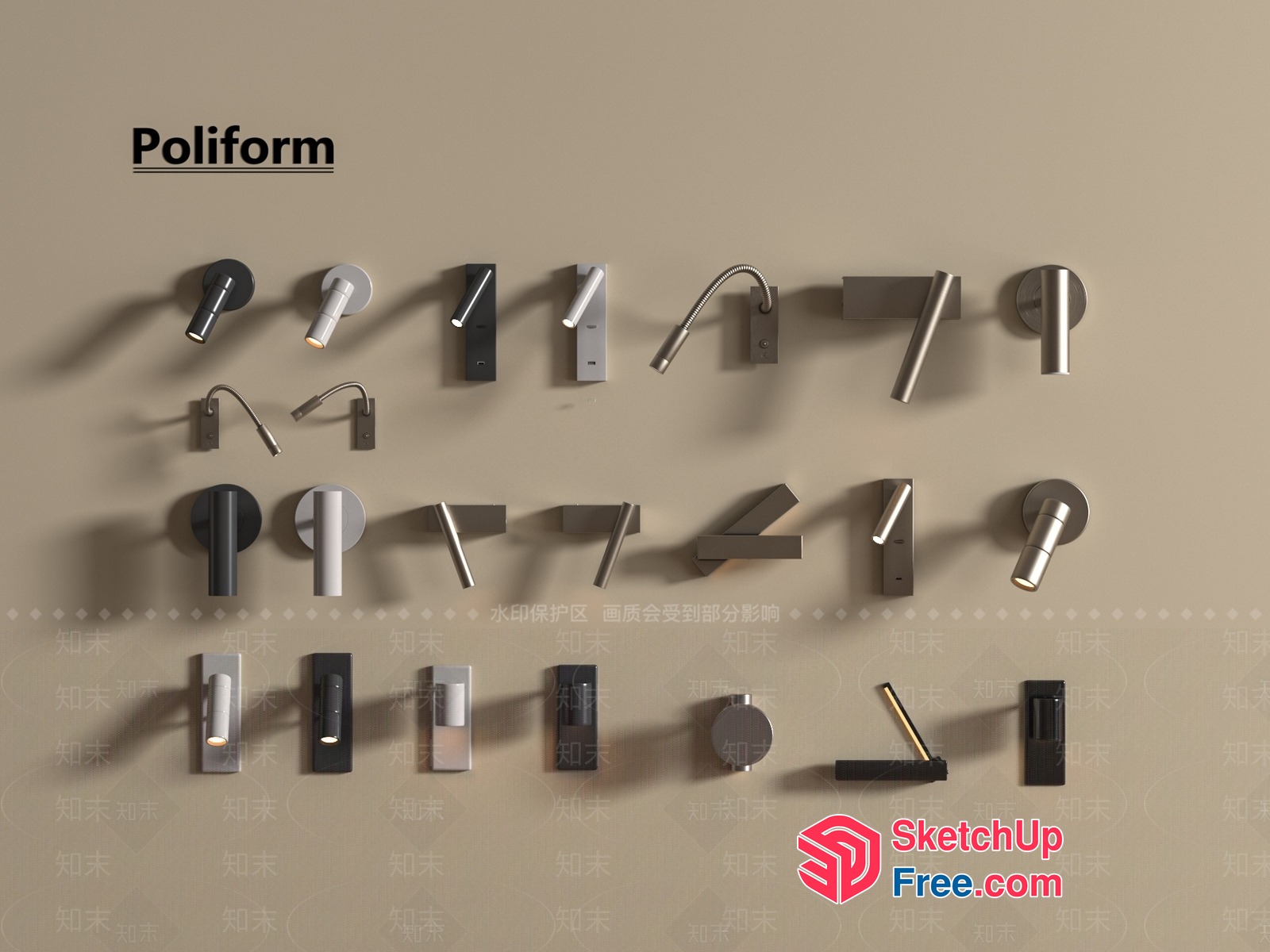 Poliform Lighting Collection 3D SketchUp File