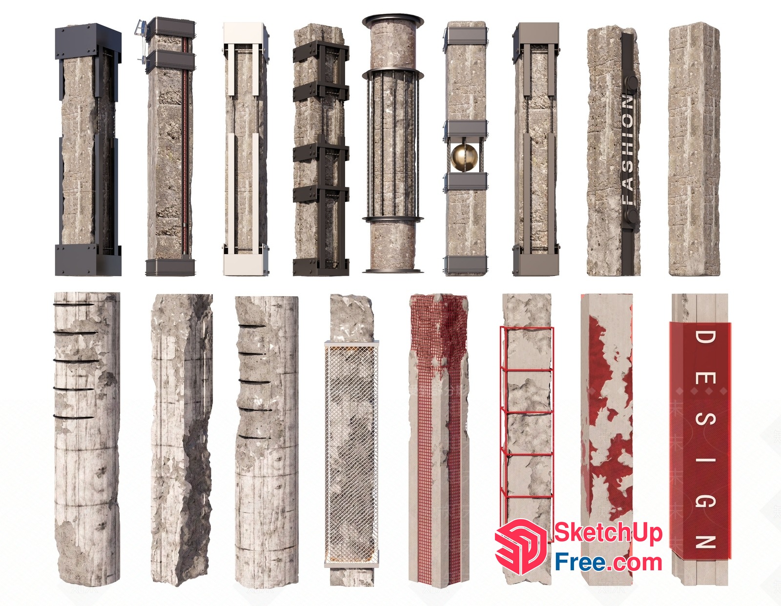 Pillar Designs For Architectural And Interior Applications 3D SketchUp File