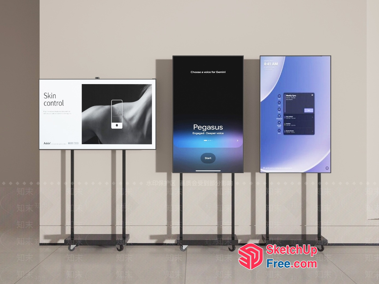Modern Digital Display Screens 3D SketchUp File