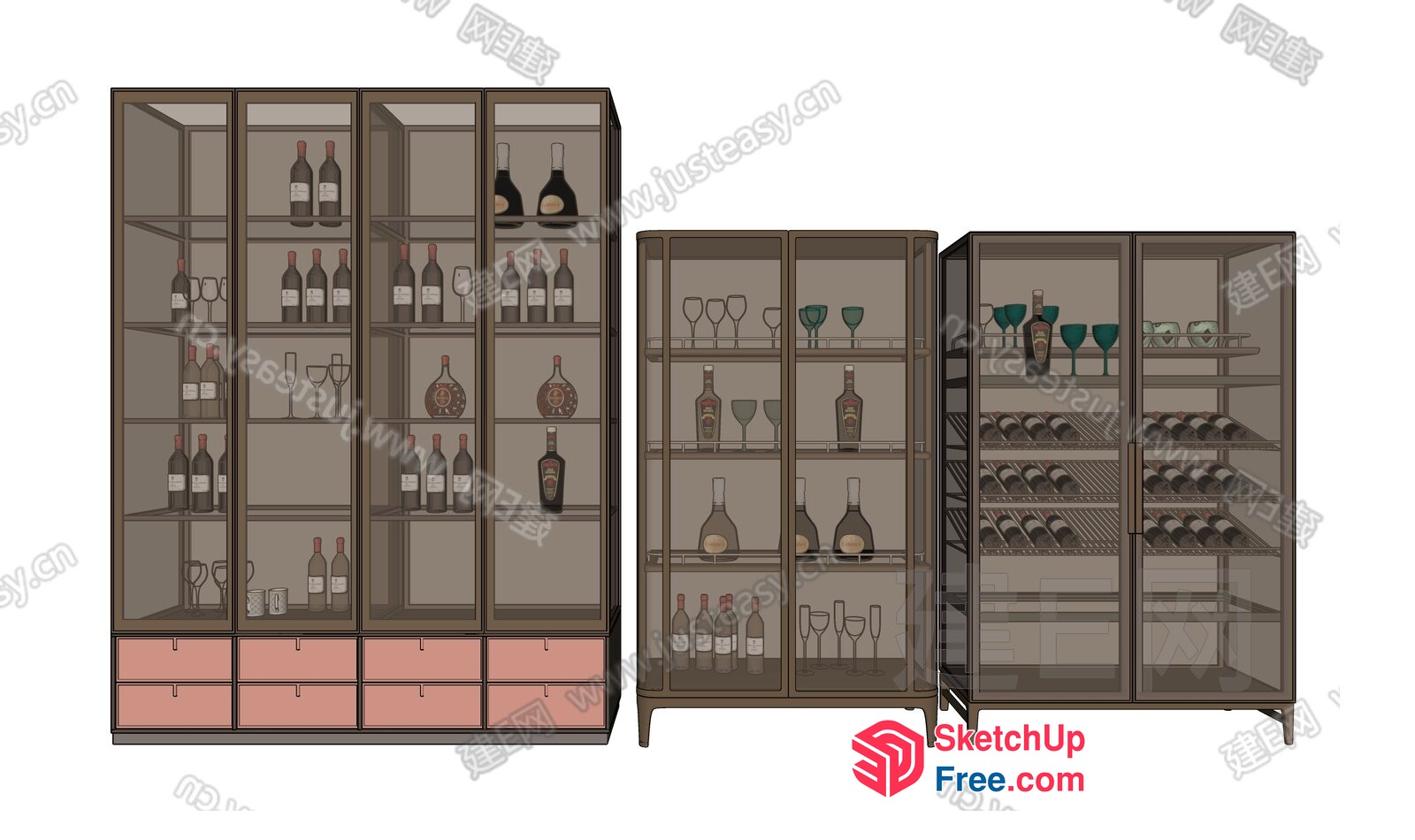 Elegant Wine And Liquor Display 3D SketchUp File