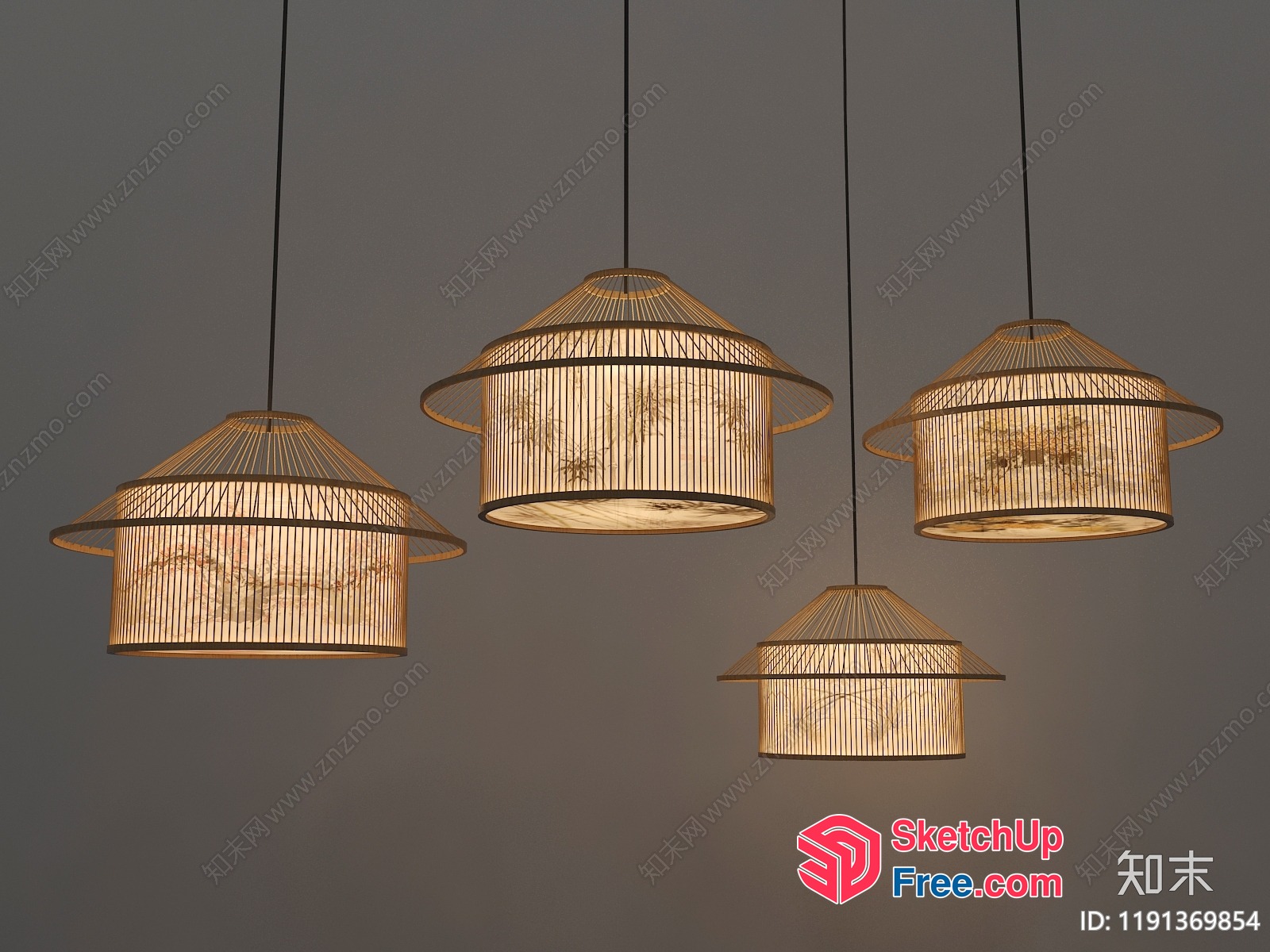 Elegant Hanging Lighting Fixtures 3D SketchUp File