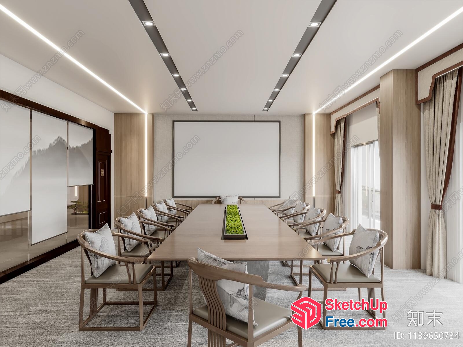 Elegant Modern Conference Room With Minimalist Decor 3D SketchUp File