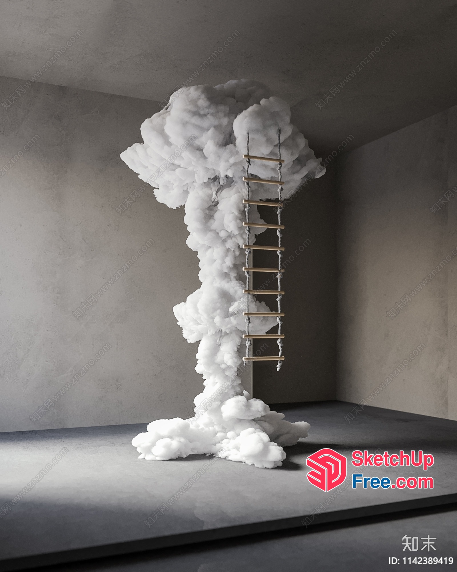 Cloudy Stairway To Heaven 3D SketchUp File