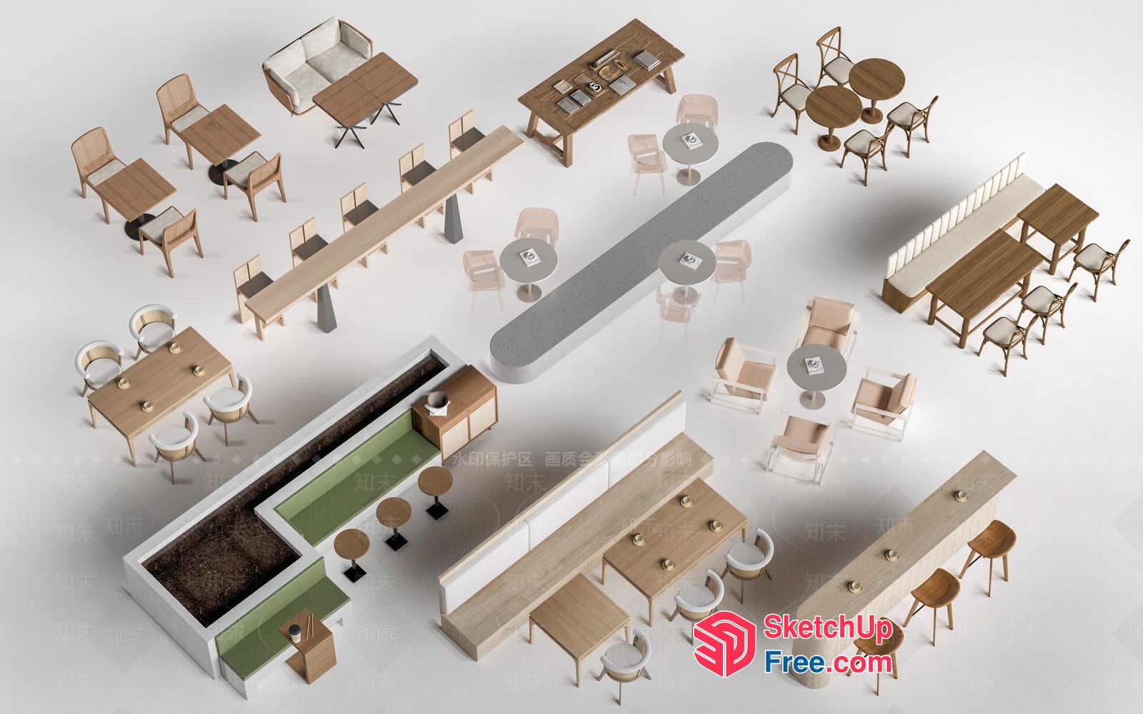 Modern Office Furniture Set 3D SketchUp File