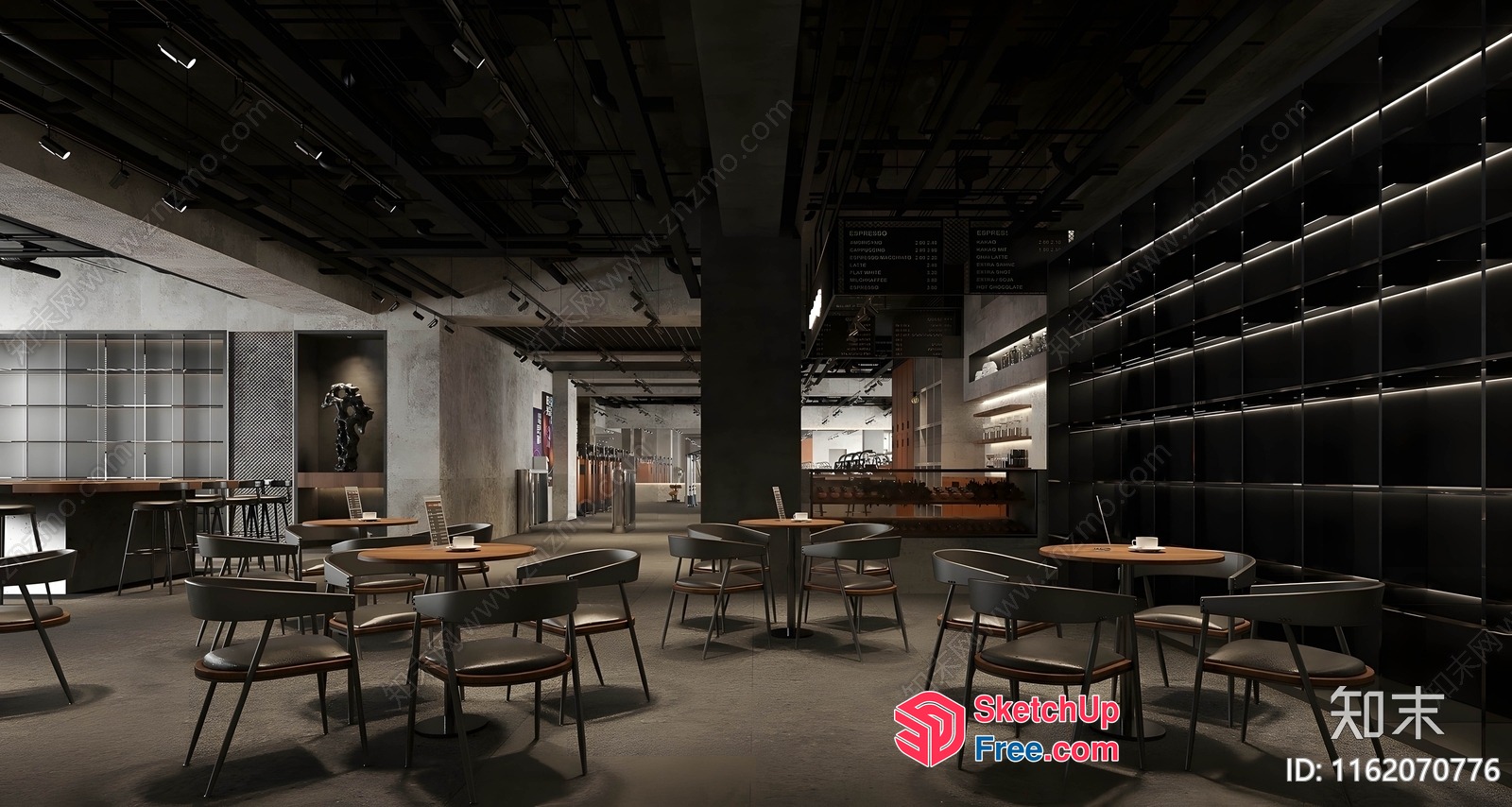 Modern Industrial Style Commercial Street Interior 3D SketchUp File