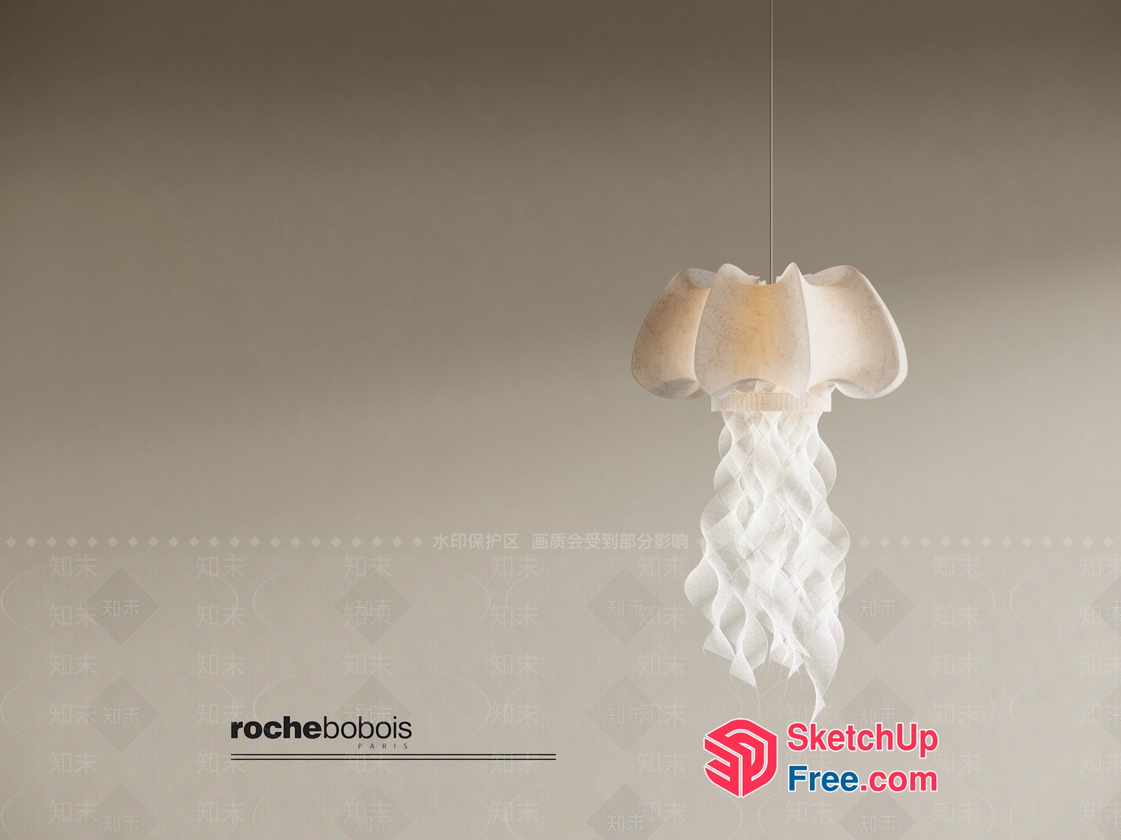 Exquisite Jellyfish-Inspired Hanging Light Fixture 3D SketchUp File