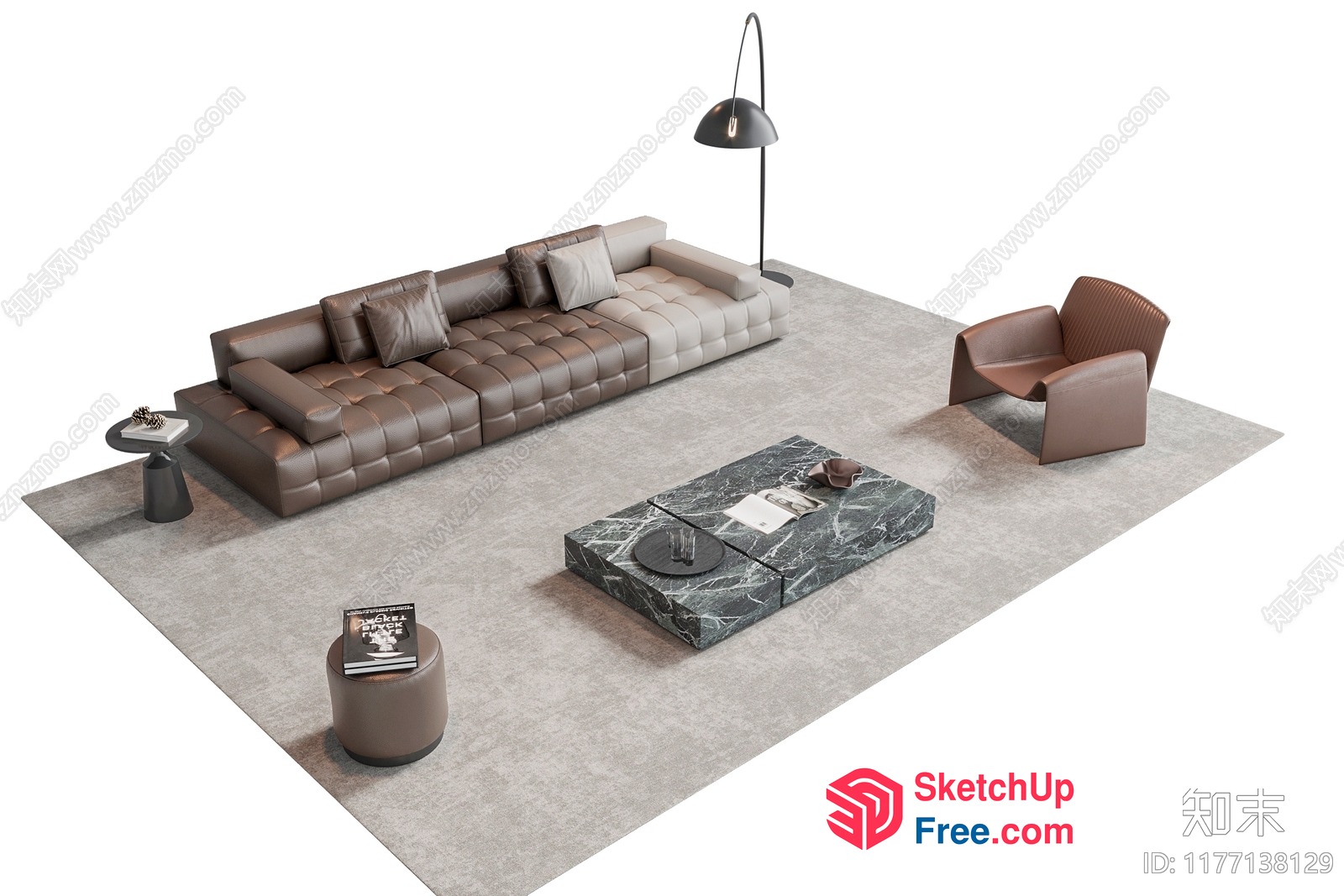 Modern Living Room Furniture Set 3D SketchUp File