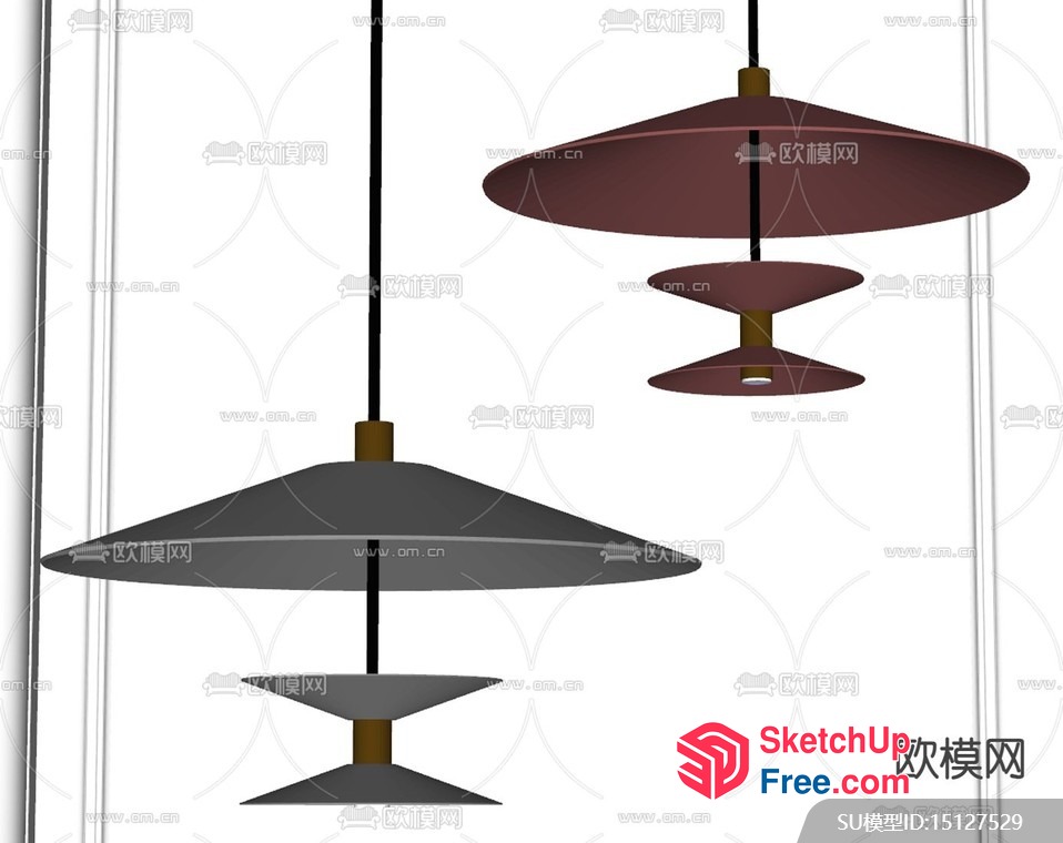 Modern Hanging Lamps With Distinctive Shapes 3D SketchUp File