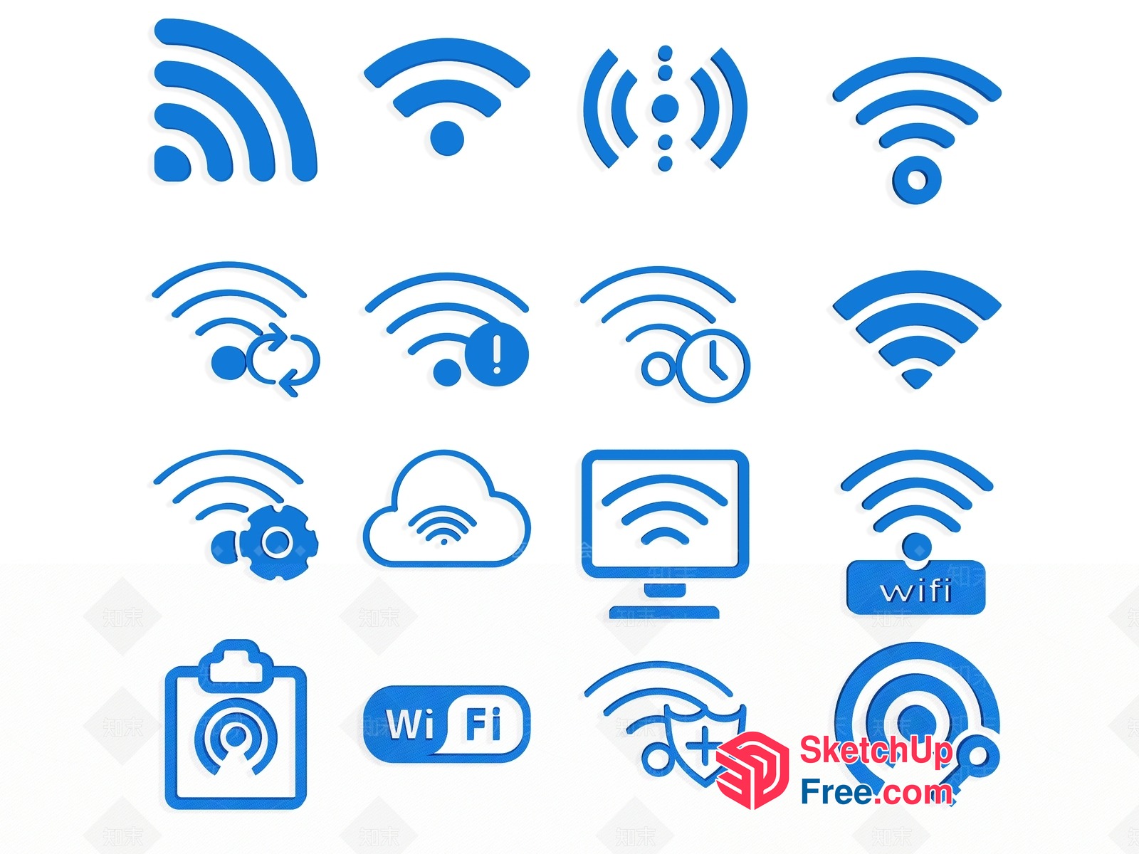 Wi-Fi Symbols Collection 3D SketchUp File