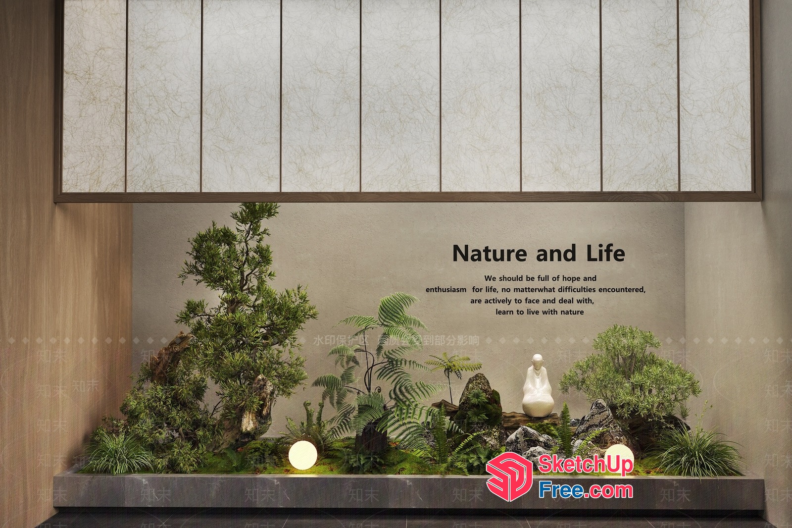 Serene Nature-Inspired Interior 3D SketchUp File