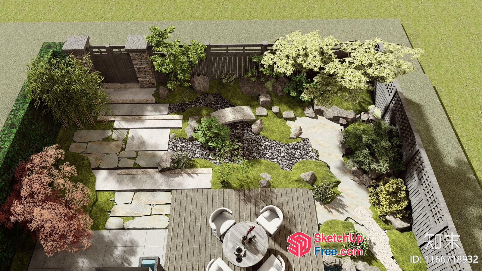 Serene Japanese-Inspired Garden Oasis 3D SketchUp File