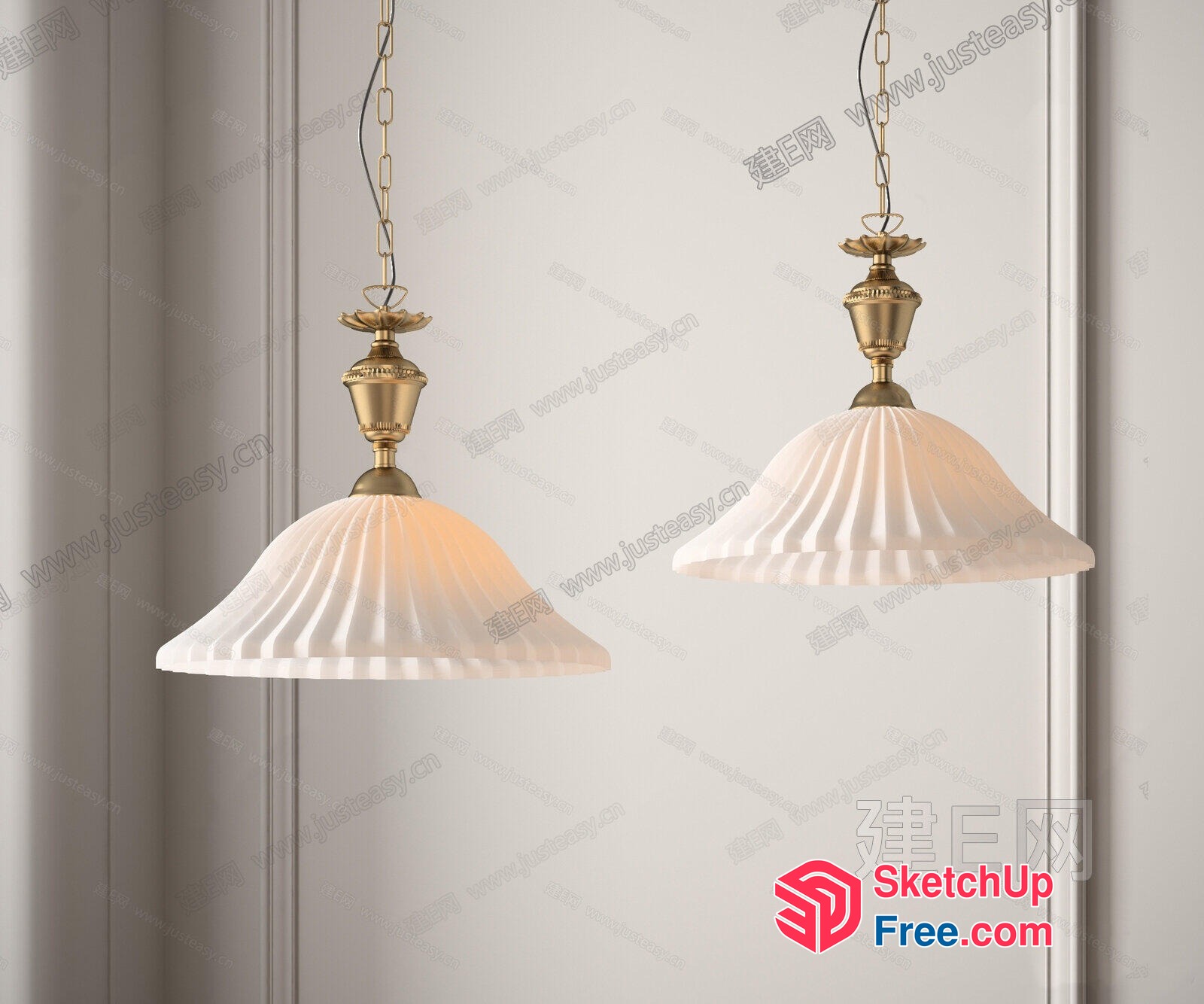 Classic Hanging Pendant Lighting Fixtures 3D SketchUp File
