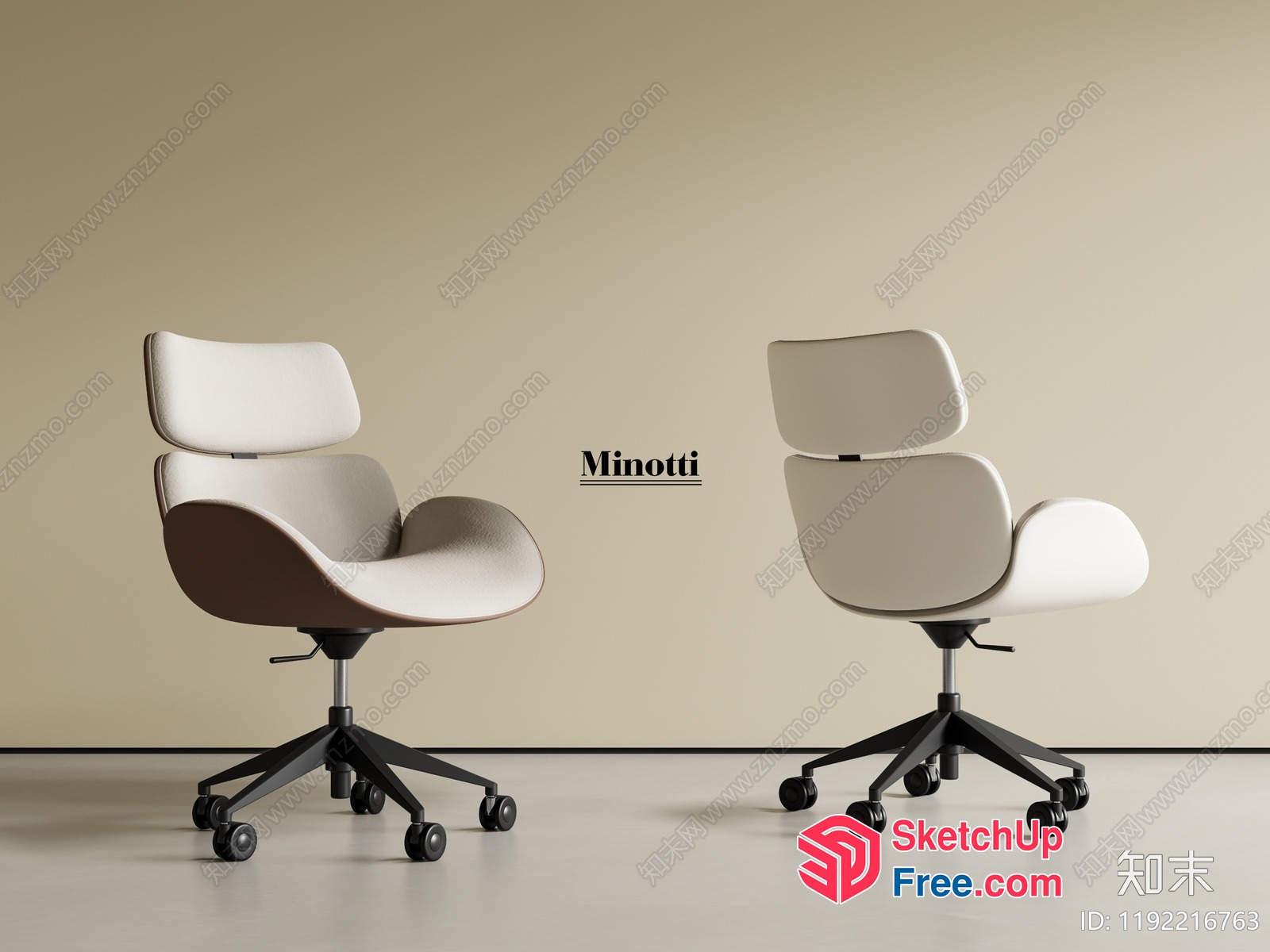 Minotti Office Chair Collection 3D SketchUp File