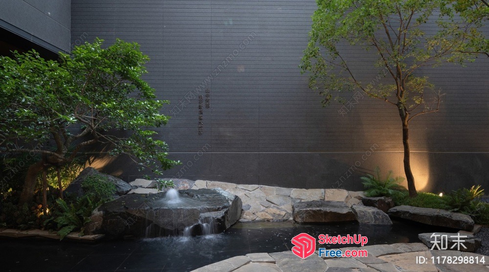 Serene Waterfall Oasis 3D SketchUp File