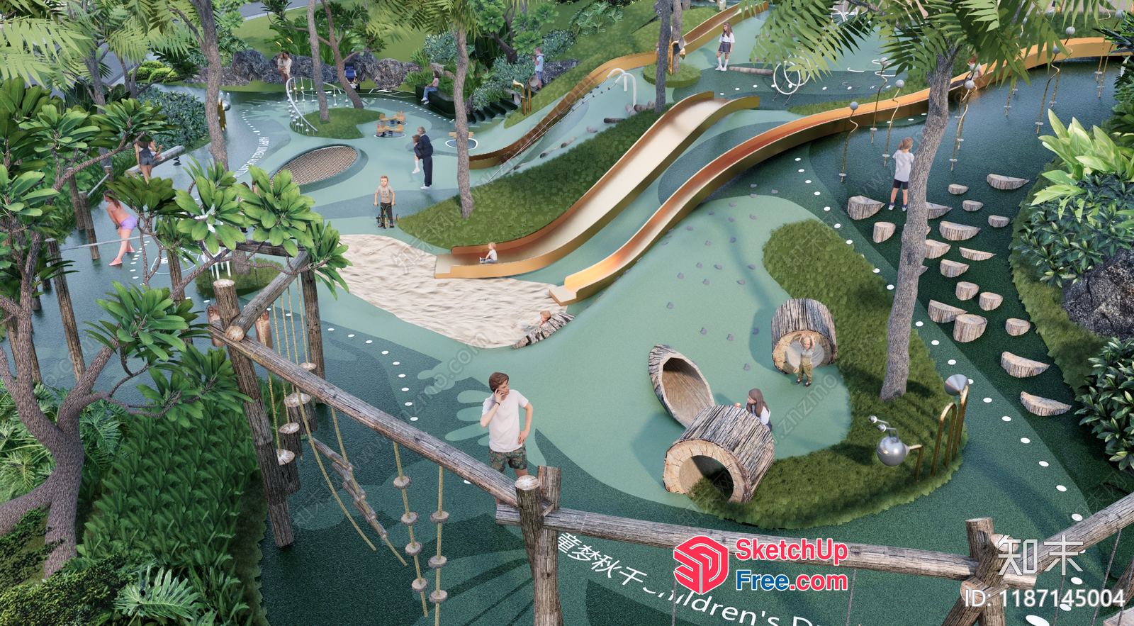 Serene Outdoor Play Area For Children 3D SketchUp File