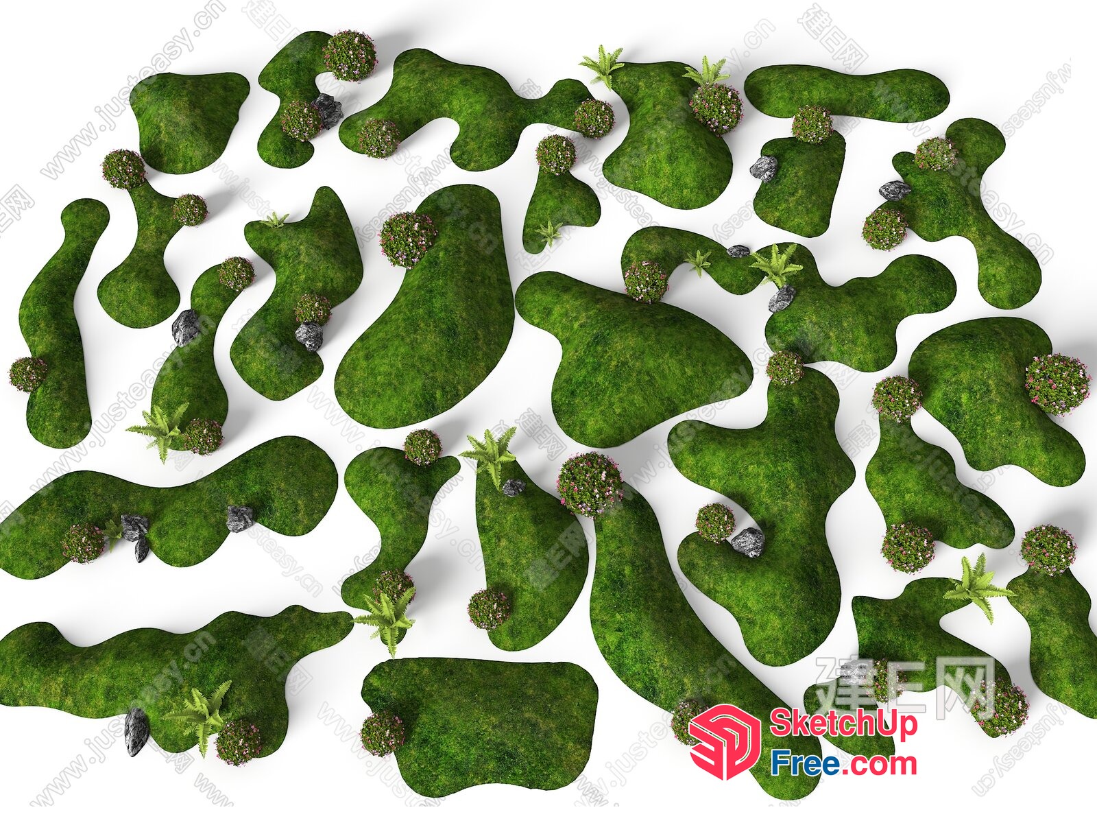 Unique 3D-Printed Green Island Landscape 3D SketchUp File
