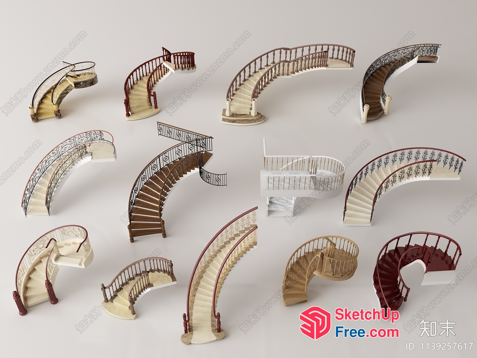 Staircase Designs In Various Styles 3D SketchUp File