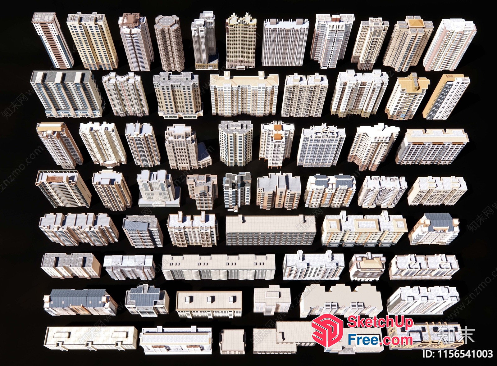 High-Rise Buildings In A Modern Urban Landscape 3D SketchUp File