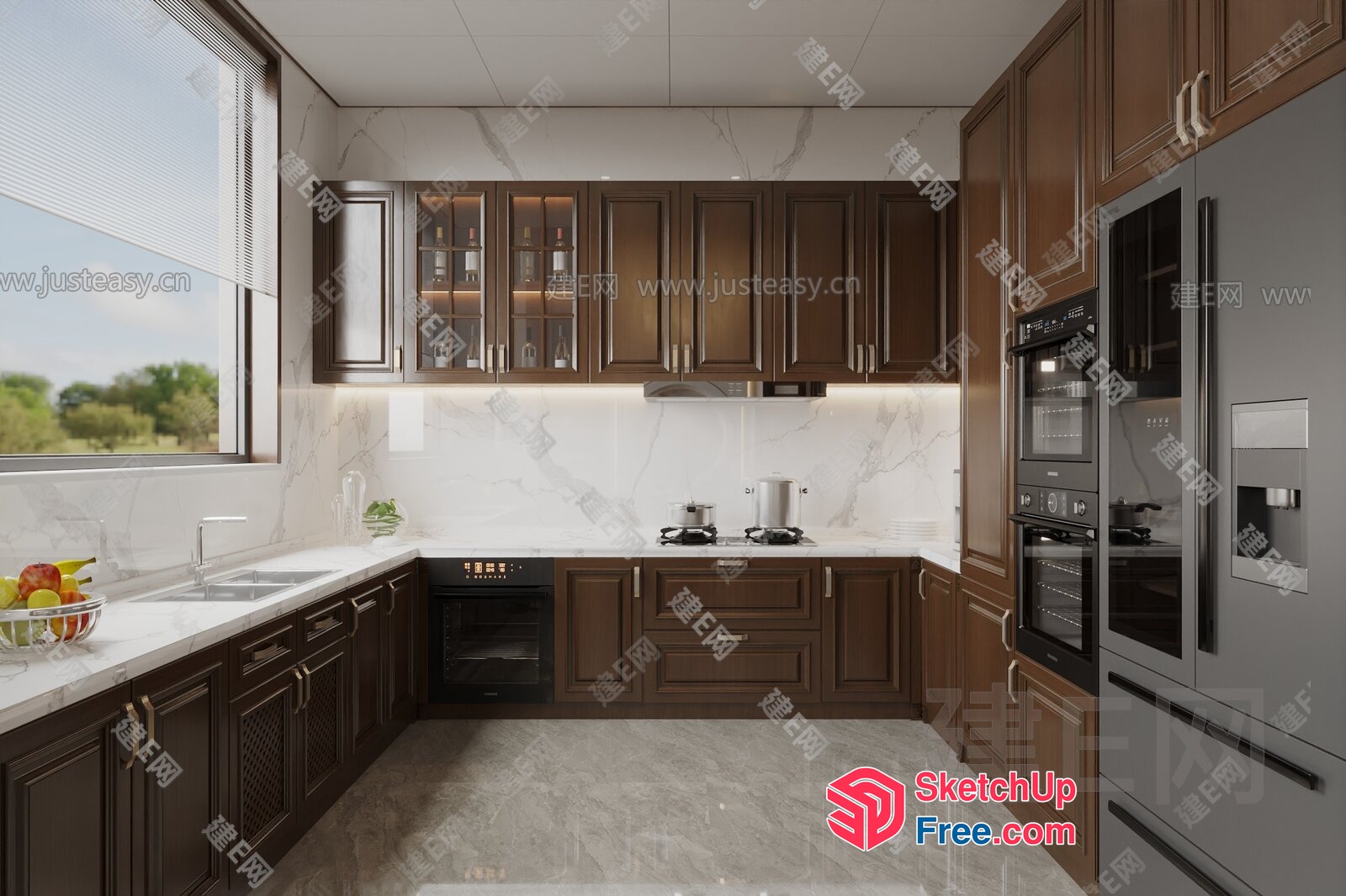 Modern Kitchen With Sleek Appliances And Natural Light 3D SketchUp File