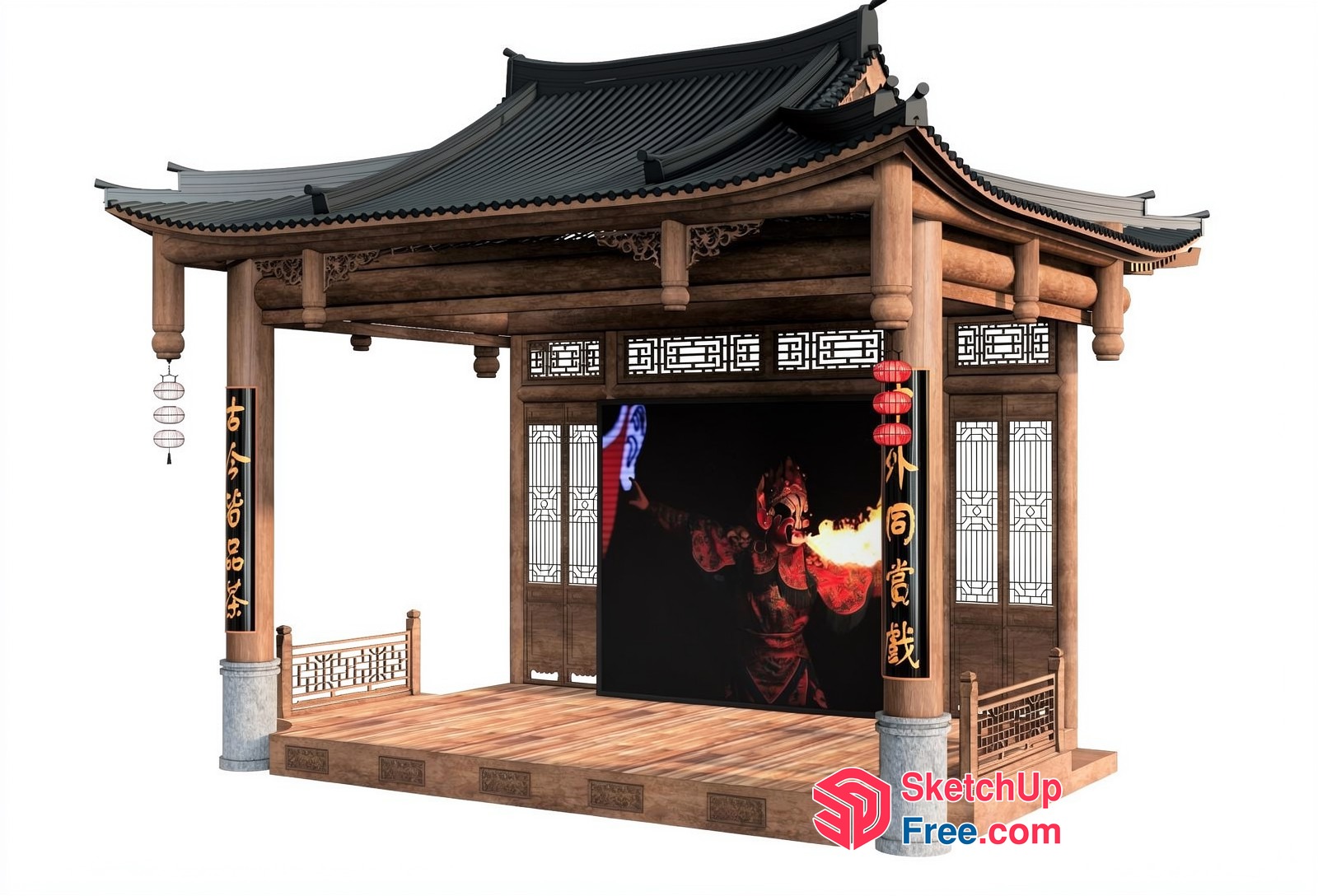 Traditional Chinese Stage Set 3D SketchUp File