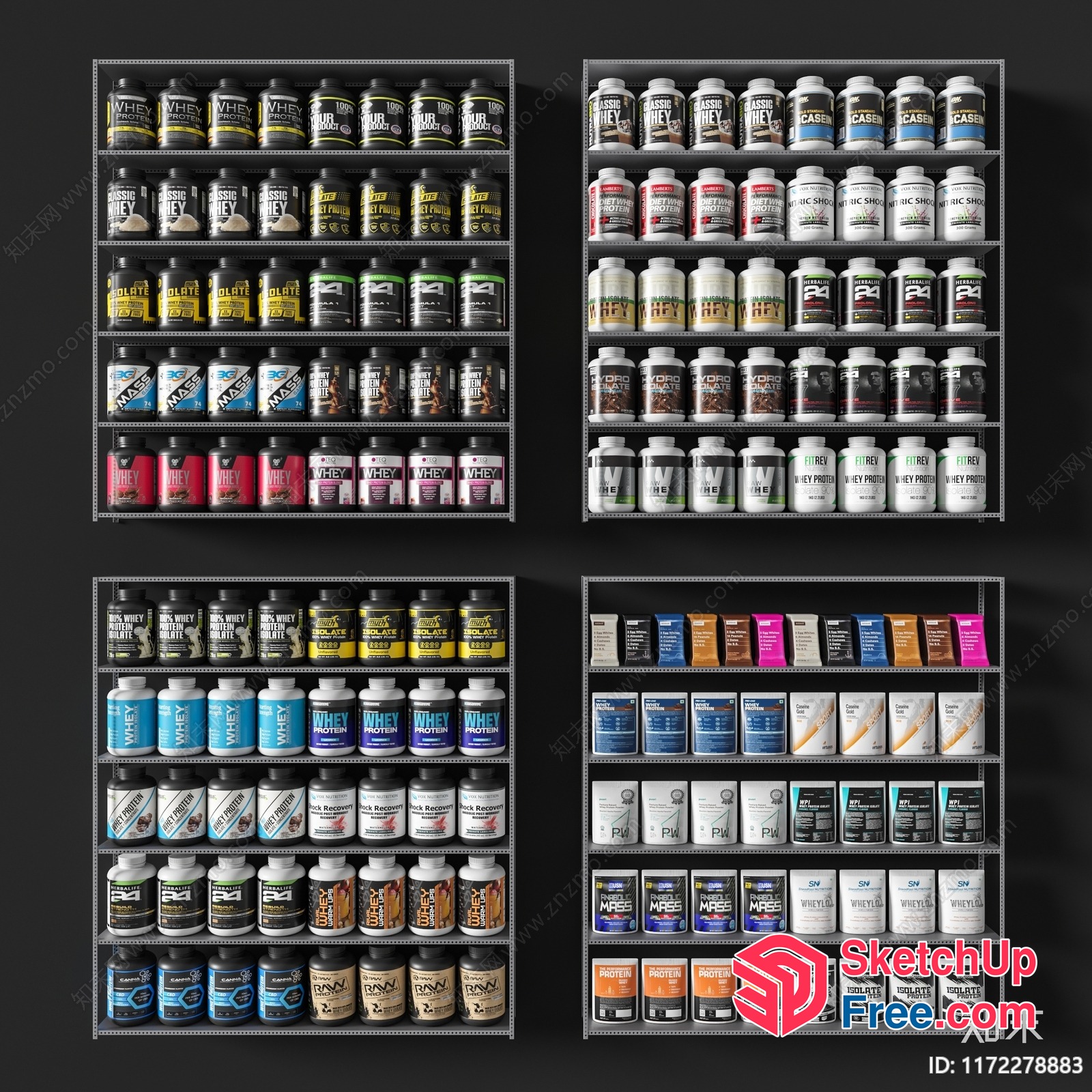 Protein Powder Shelves 3D SketchUp File