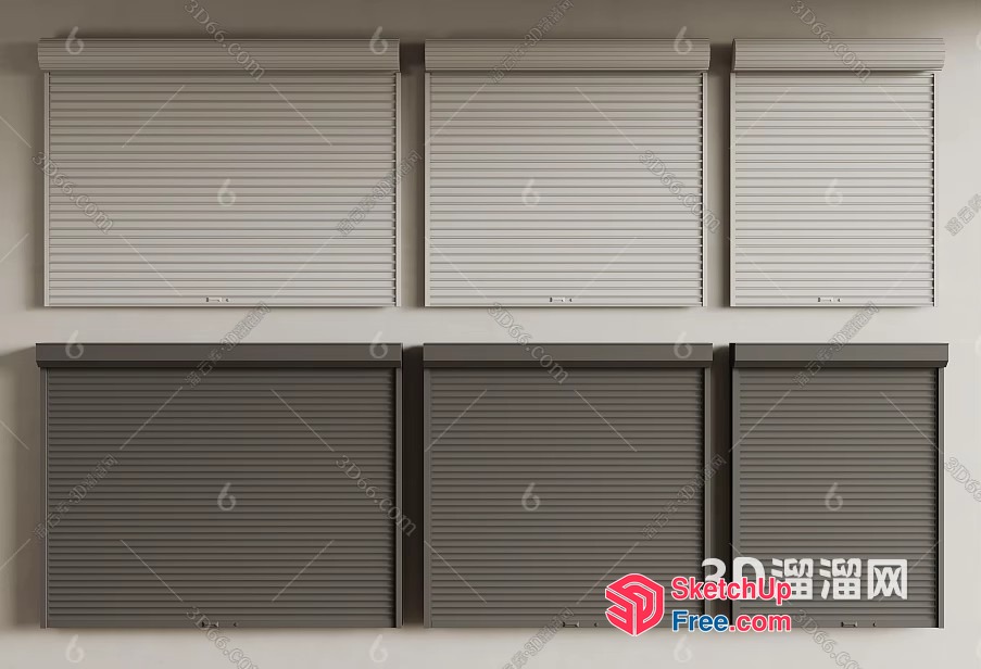 White And Gray Blinds In A Wall 3D SketchUp File
