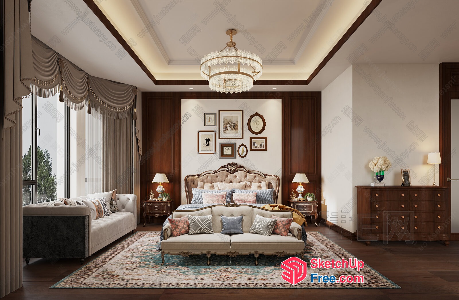 Luxurious Classic Style Bedroom 3D SketchUp File