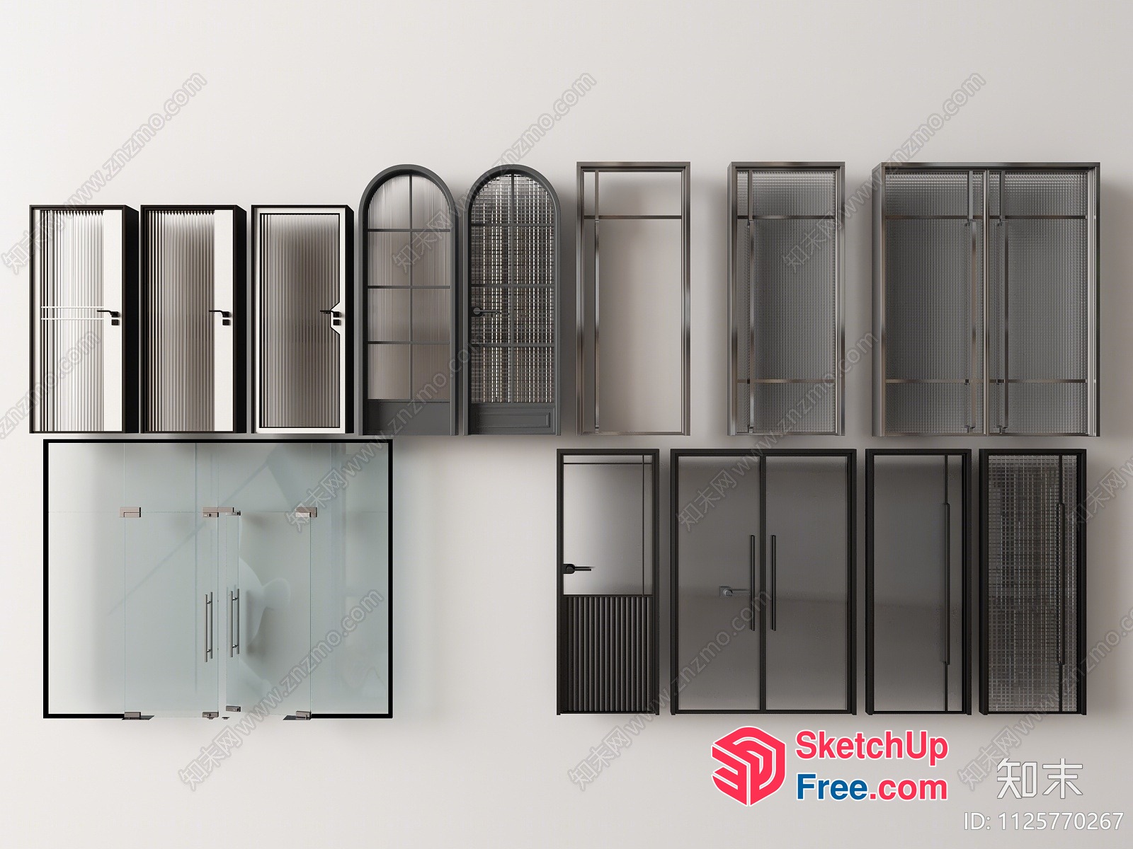 Modern Doors And Windows With Glass And Metal Accents 3D SketchUp File