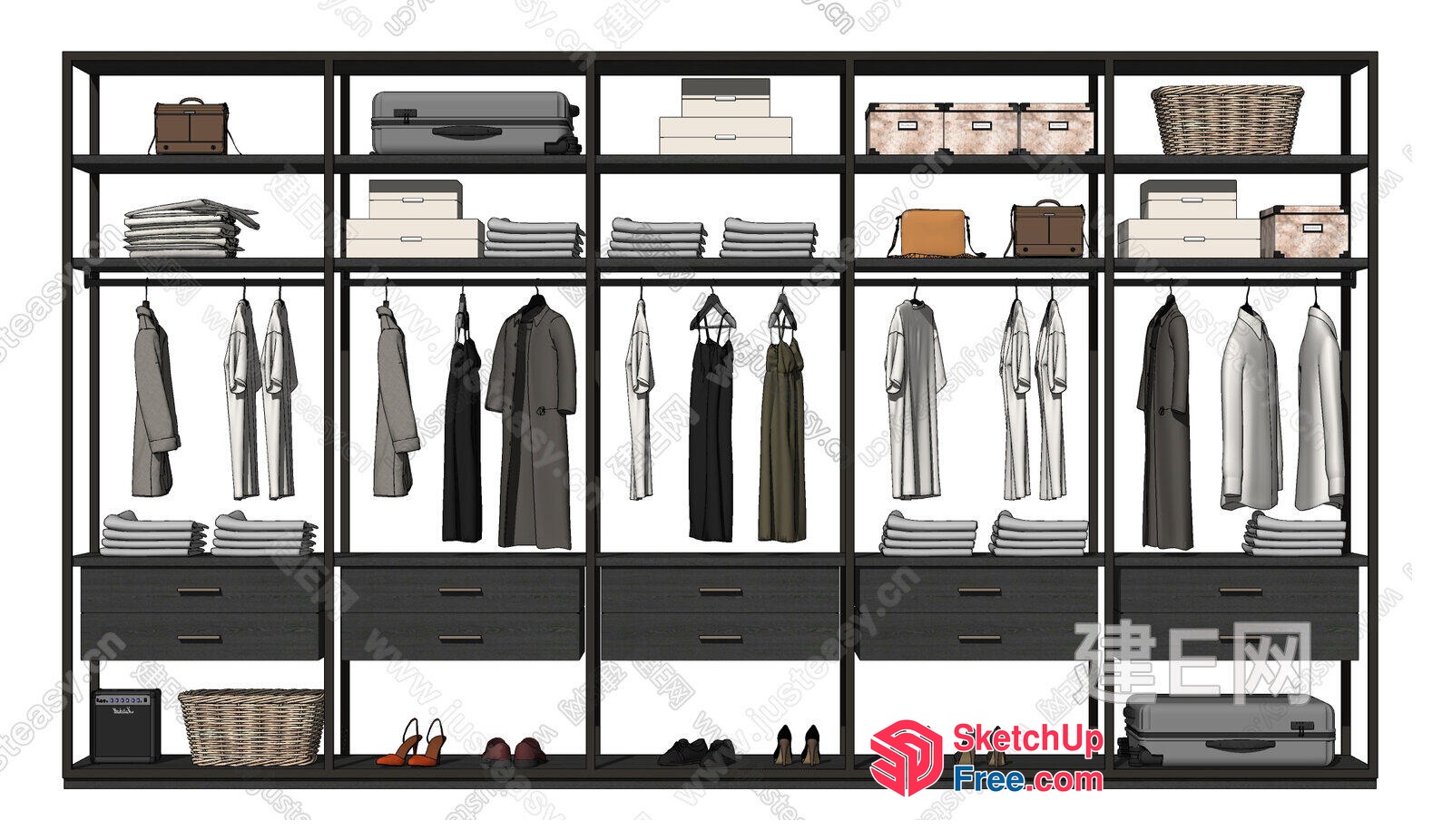 Modern Wardrobe Closet Storage 3D SketchUp File