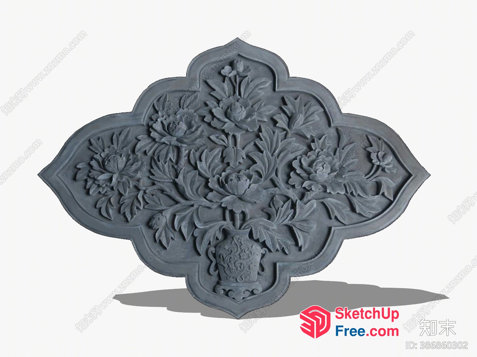 Intricate Carved Floral Design 3D SketchUp File
