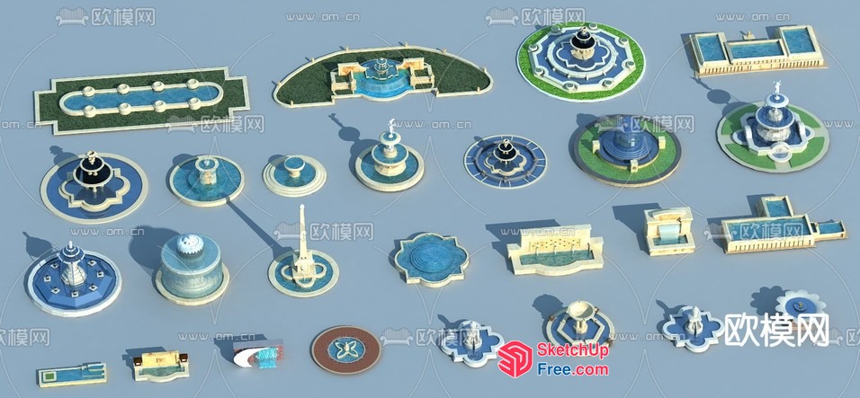 3D Models Of Various Fountains 3D SketchUp File