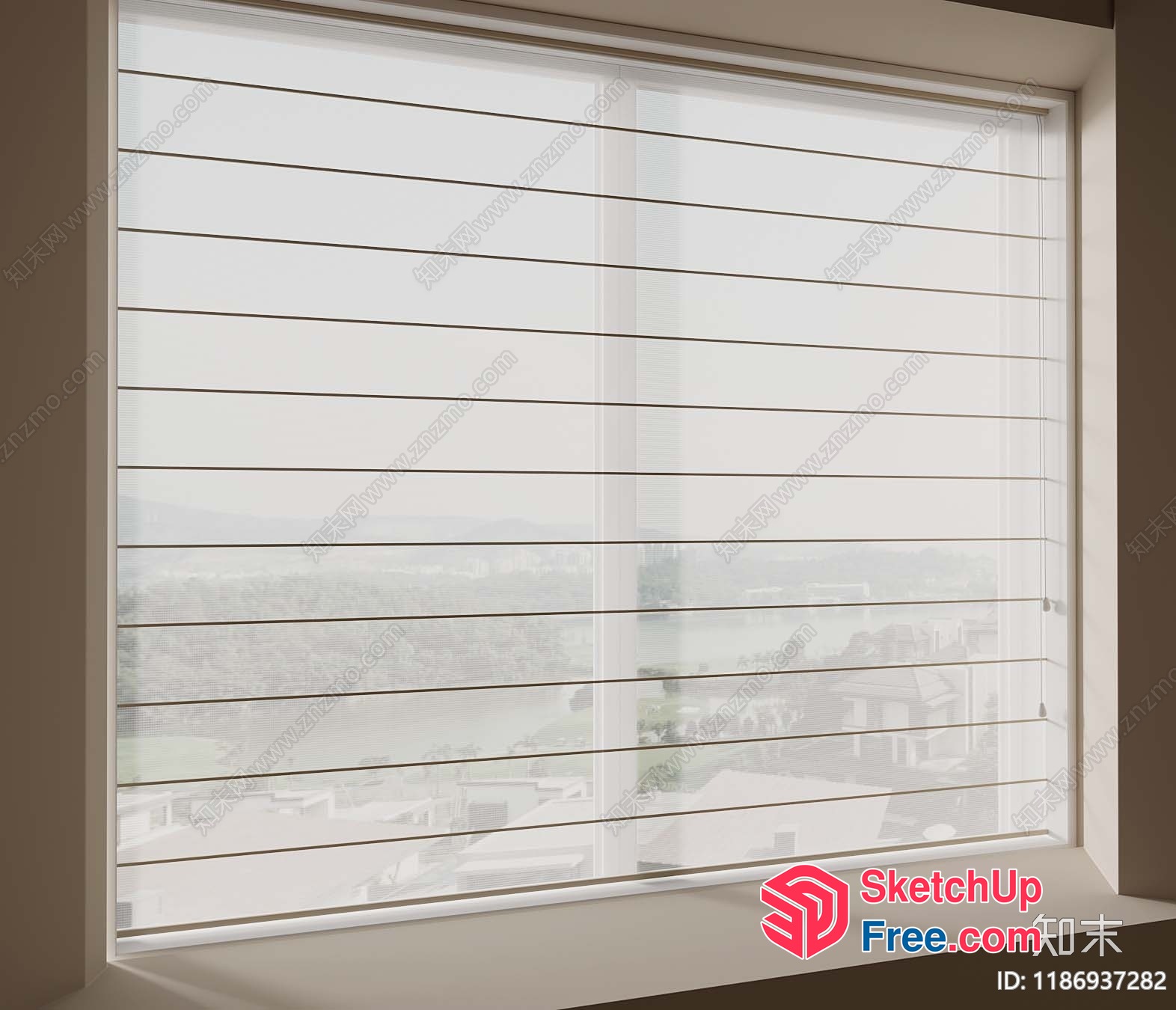 Window With Horizontal Blinds 3D SketchUp File