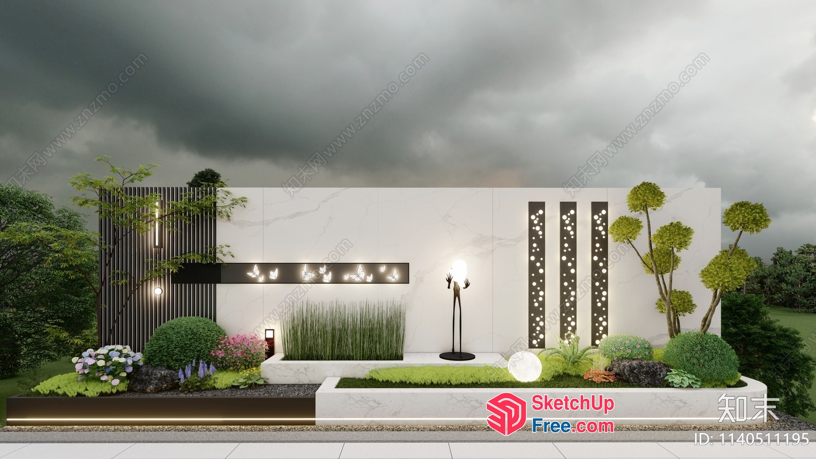 Modern Minimalist Outdoor Garden Decor 3D SketchUp File