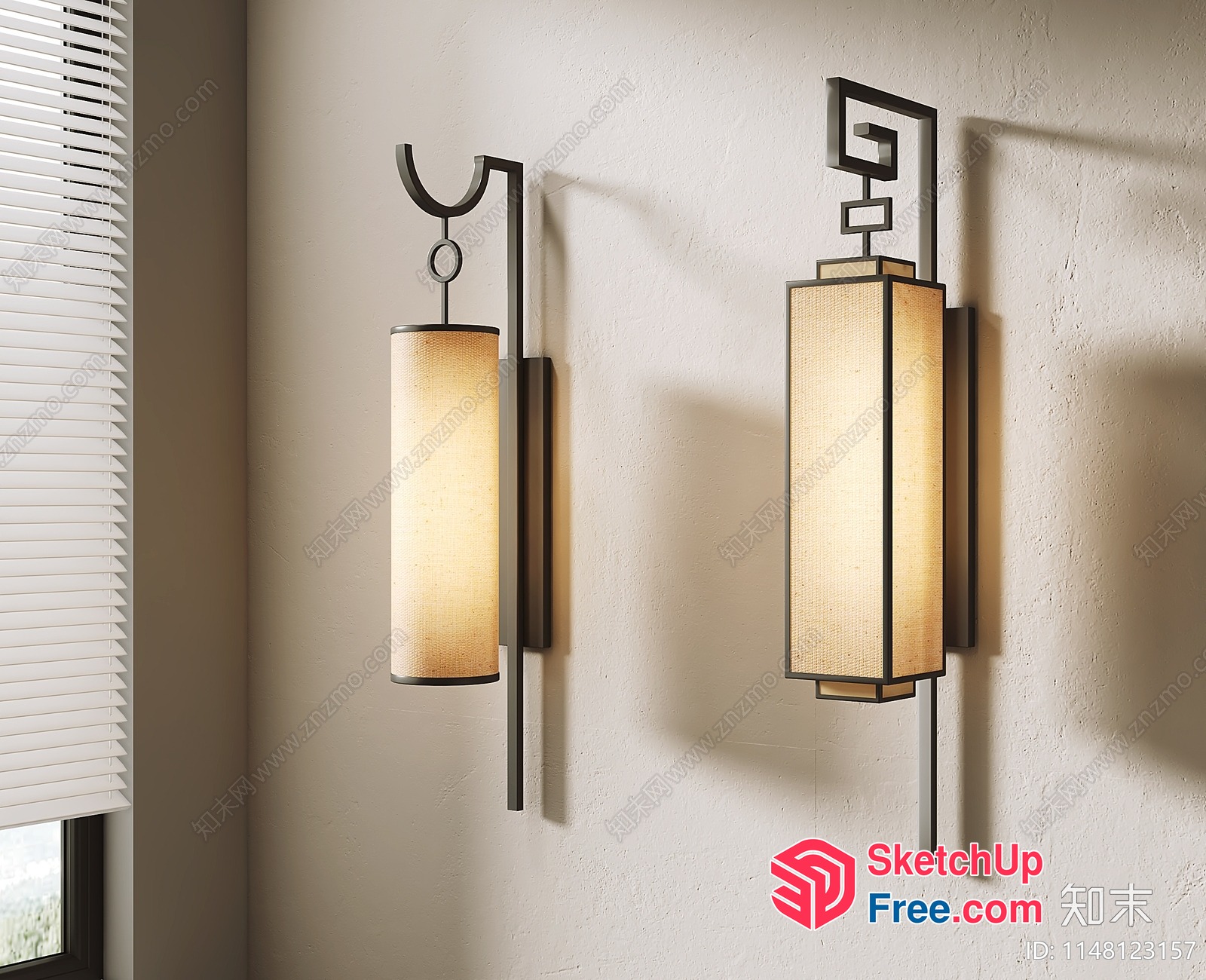 Modern Japanese Style Wall Lights 3D SketchUp File