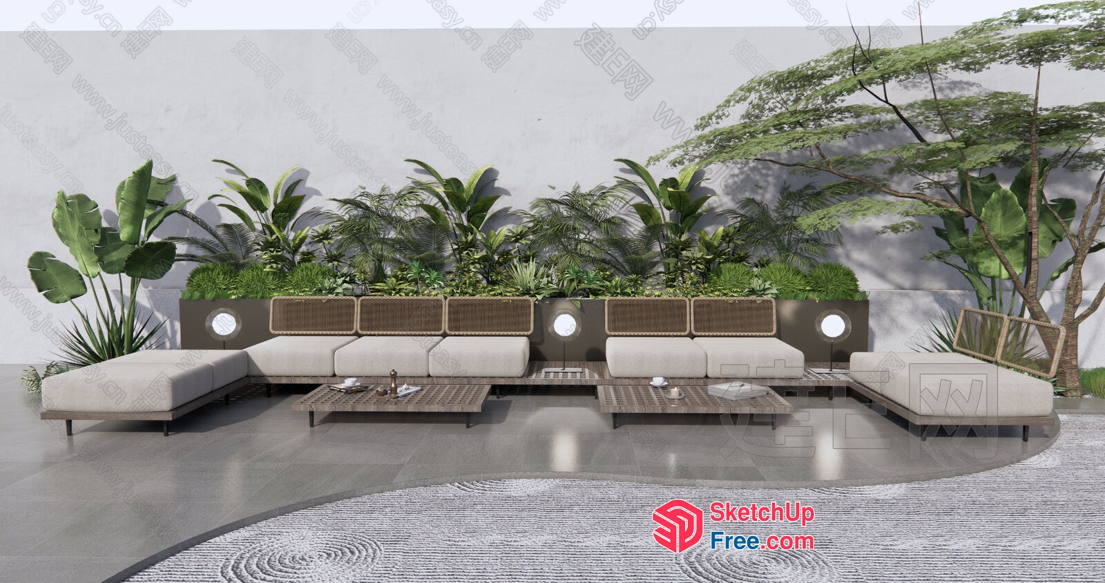Modern Outdoor Patio Sectional Furniture 3D SketchUp File