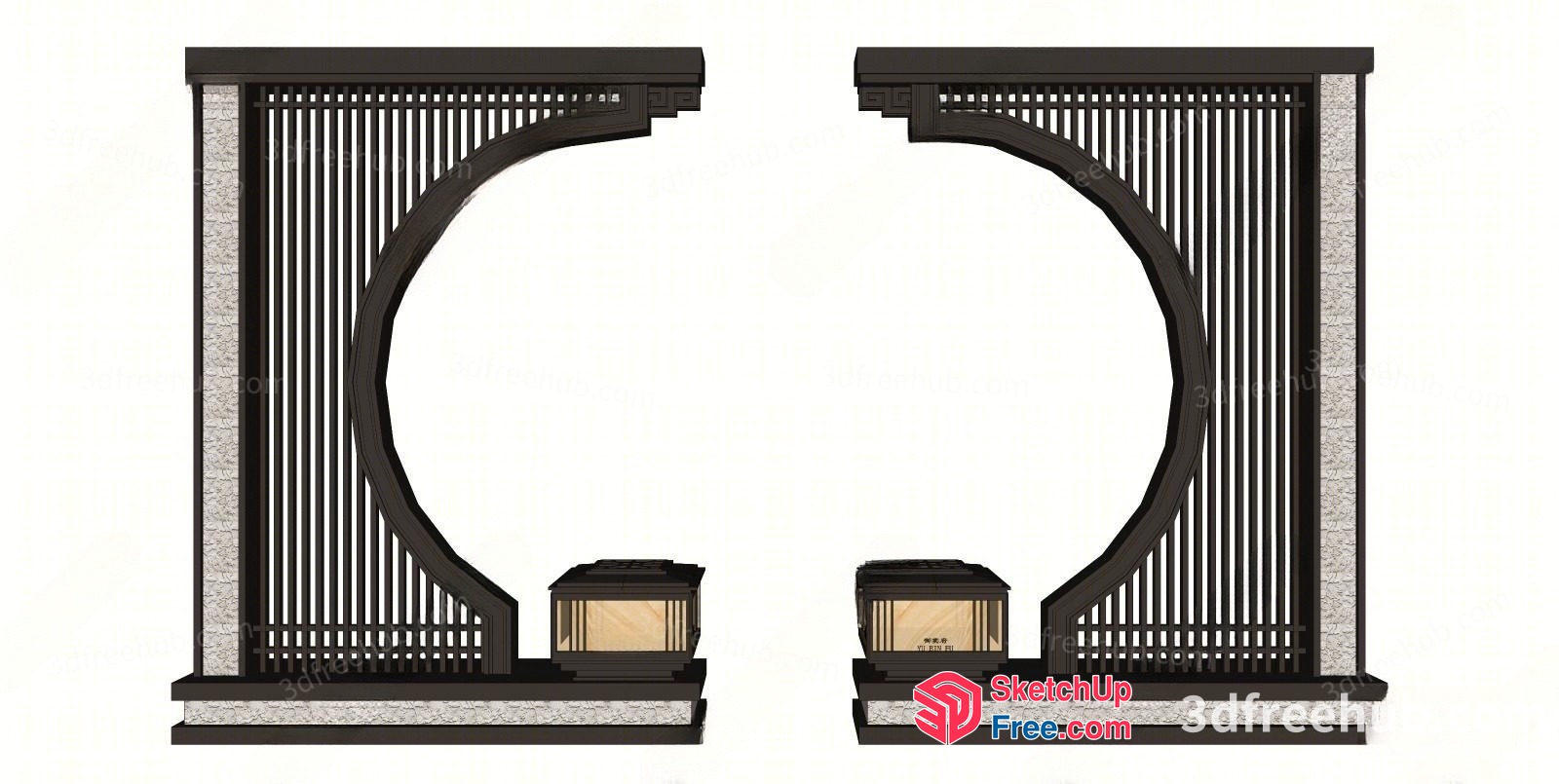 Japanese Style Circle Archway 3D SketchUp File
