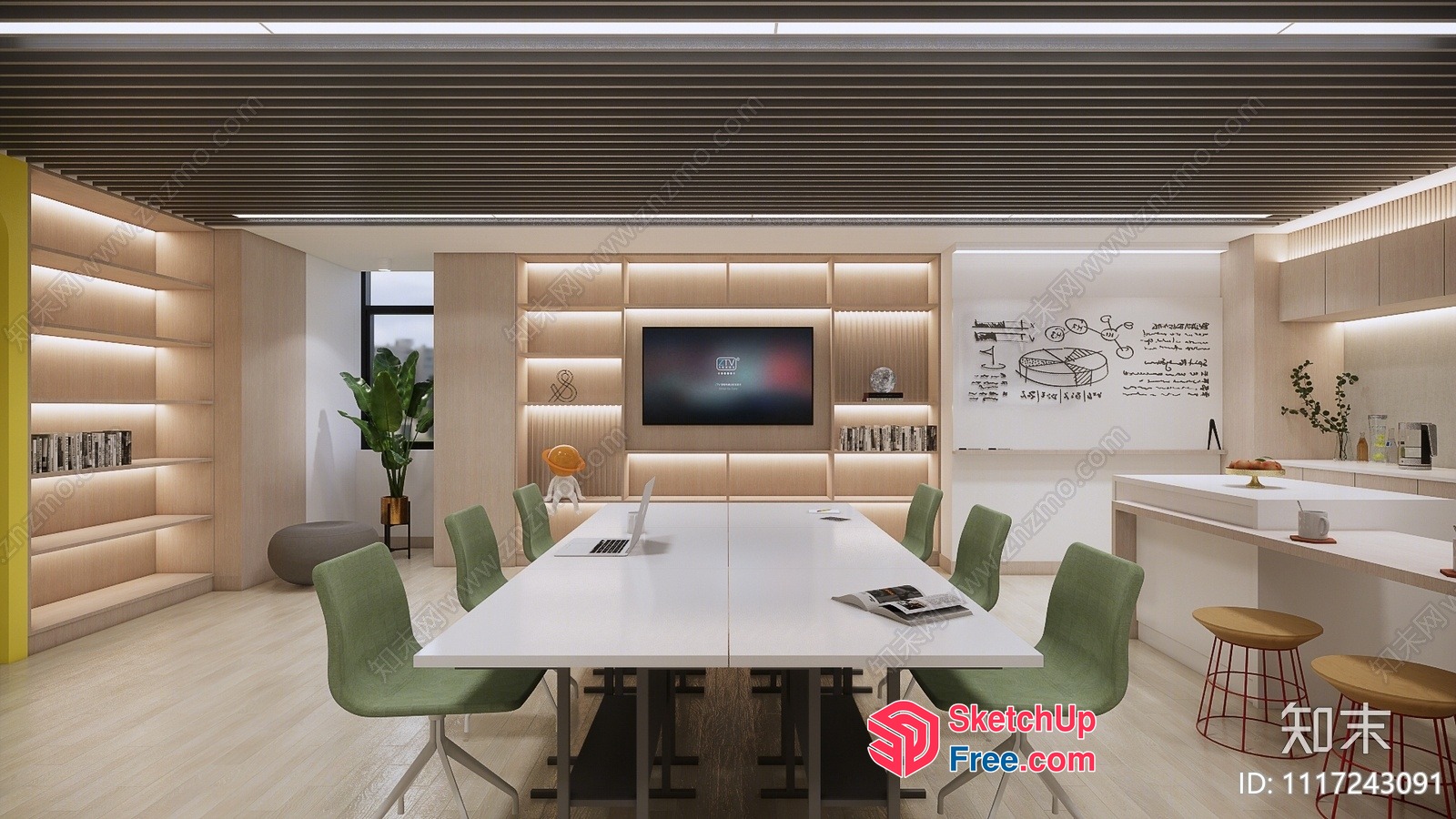 Modern Office Space With Minimalist Decor And Natural Lighting 3D SketchUp File