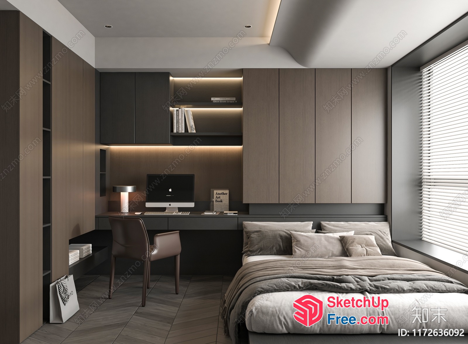 Modern Minimalist Bedroom With Sleek Decor 3D SketchUp File