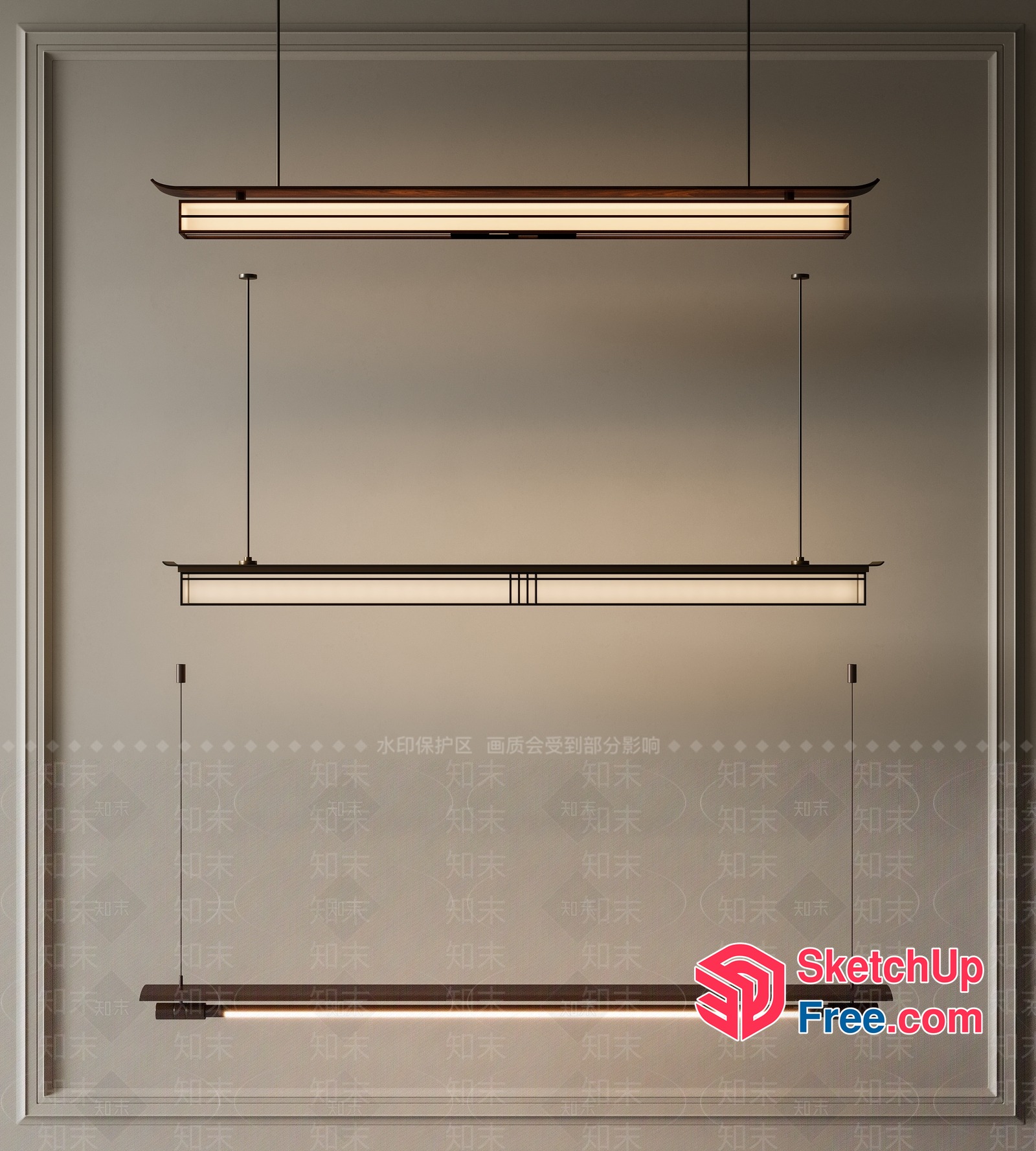 Modern Minimalist Led Light Fixture 3D SketchUp File