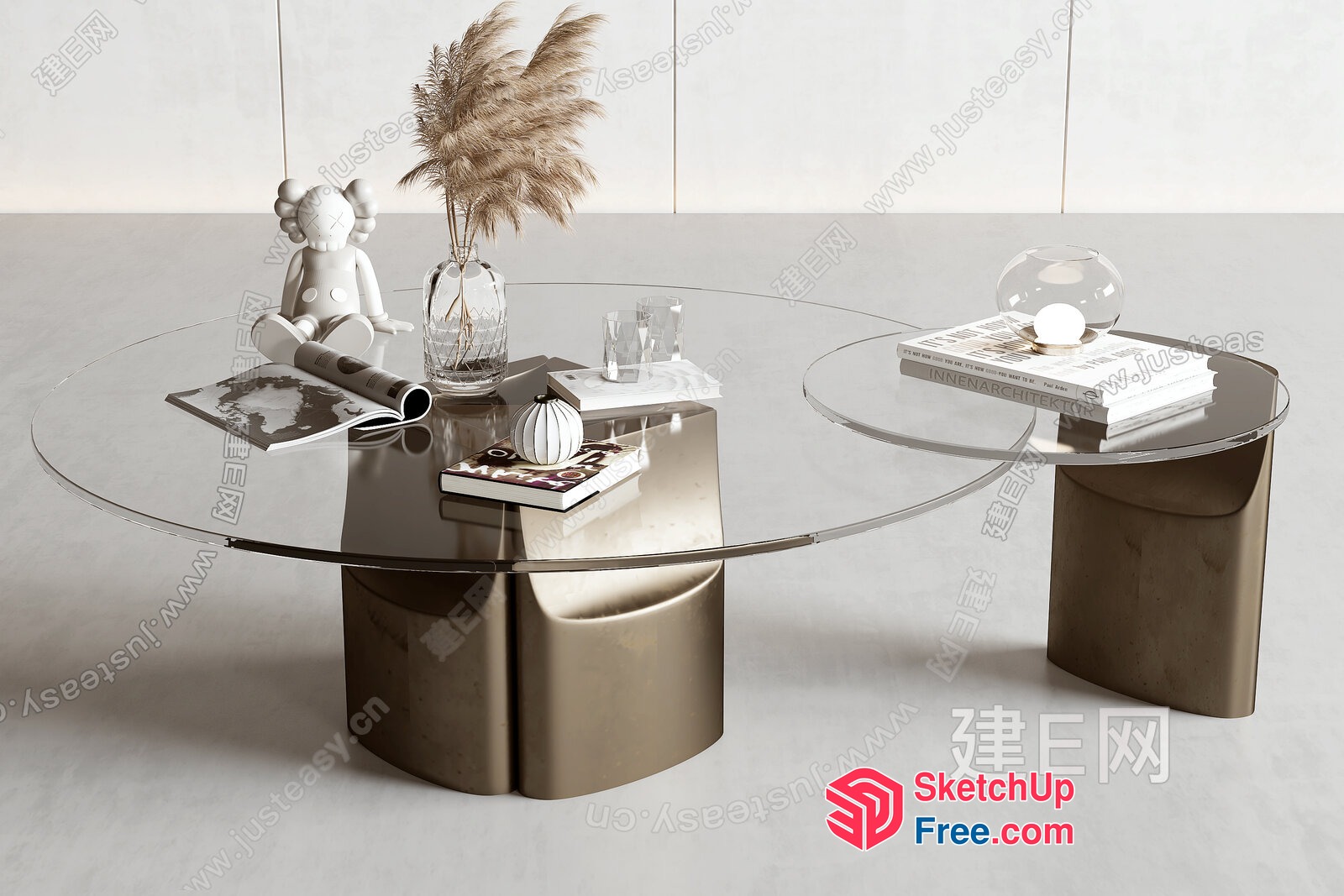 Elegant Glass Coffee Table With Modern Design 3D SketchUp File