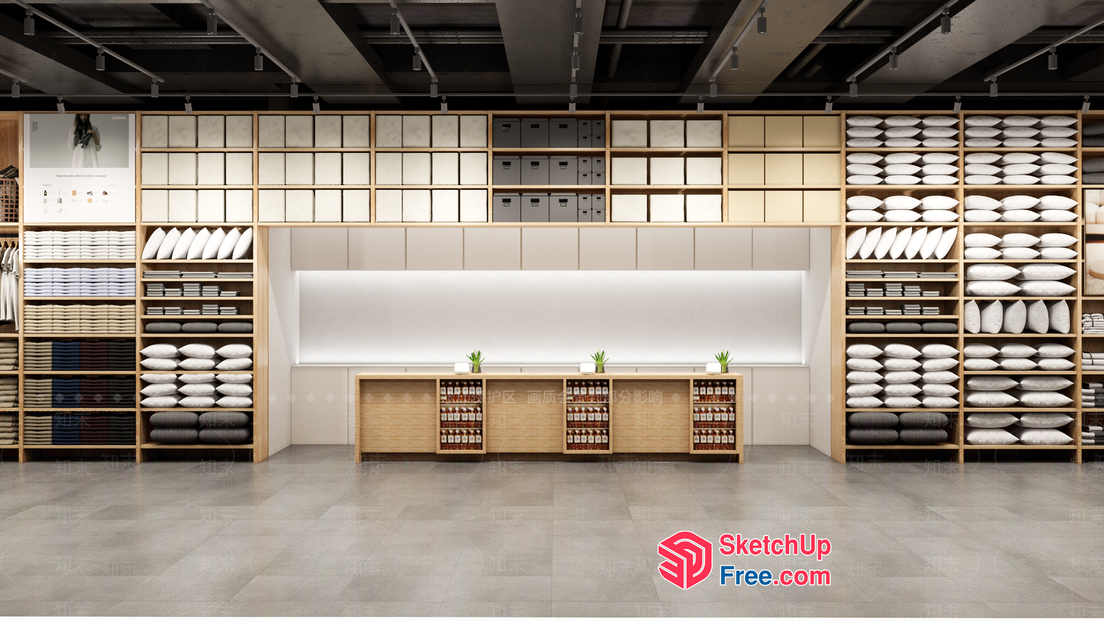 Modern Minimalist Interior Furniture Showroom 3D SketchUp File